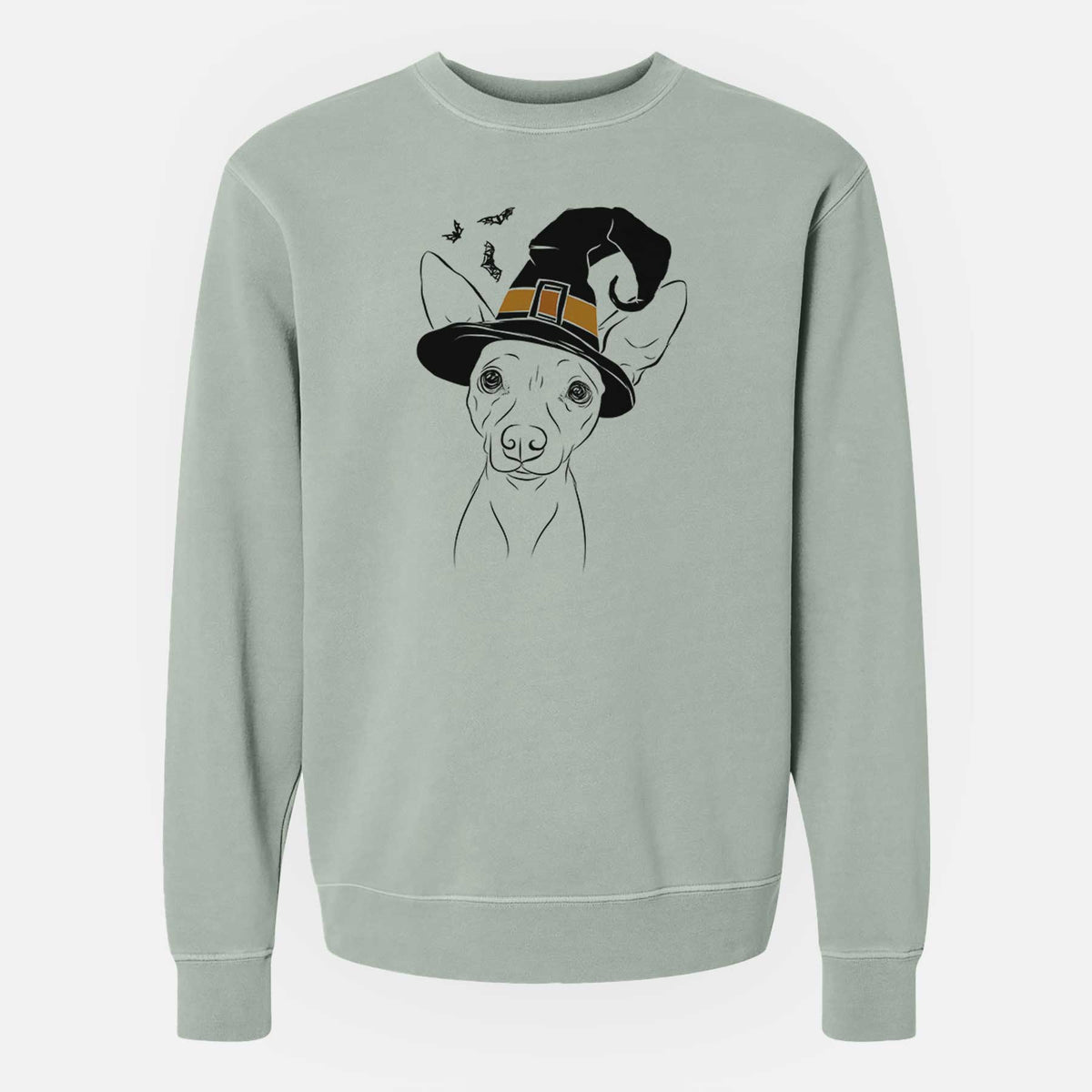 Witch Desi the American Hairless Terrier - Unisex Pigment Dyed Crew Sweatshirt
