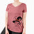 Witch Desi the American Hairless Terrier - Women's V-neck Shirt