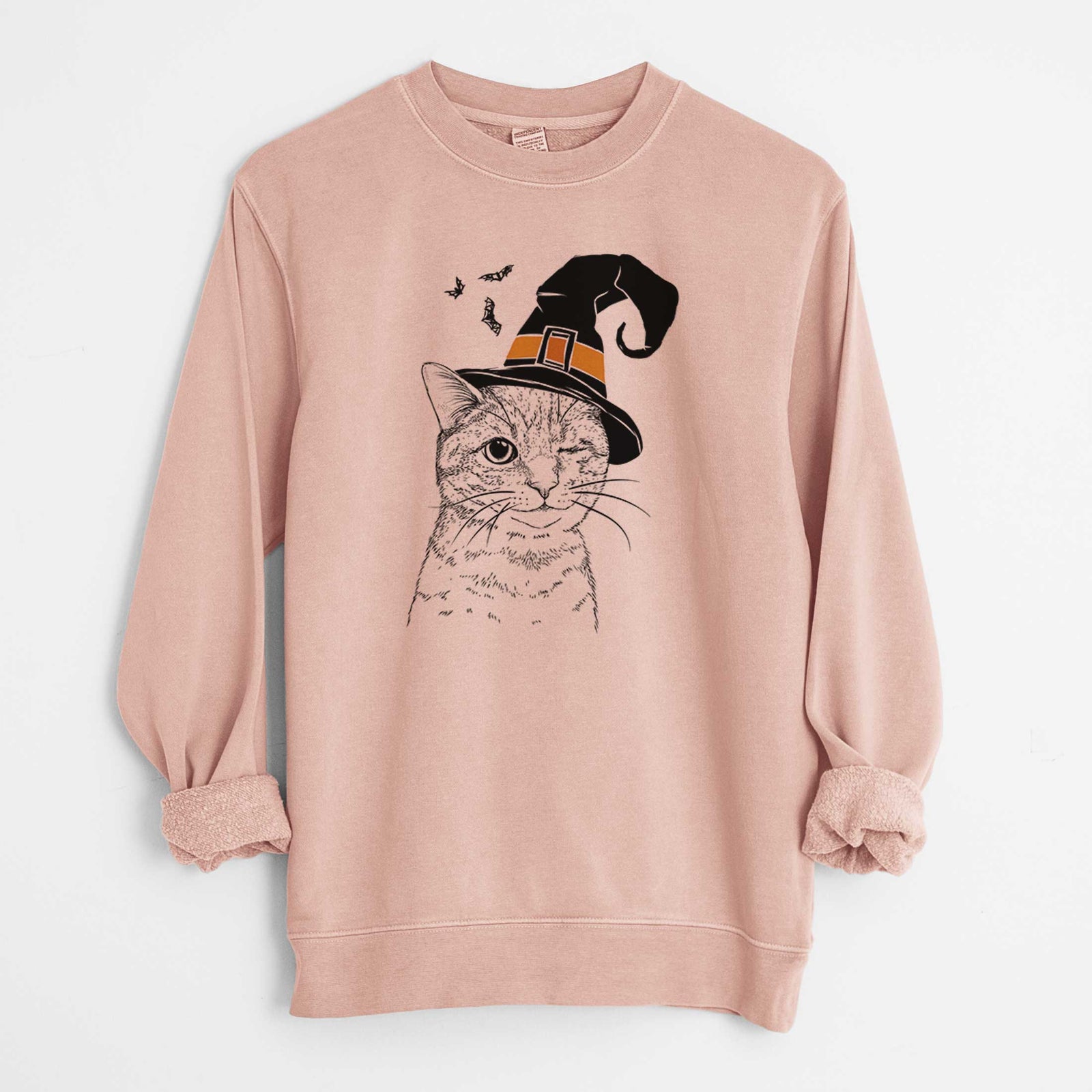 Witch Dexter the Domestic Shorthair - Unisex Pigment Dyed Crew Sweatshirt
