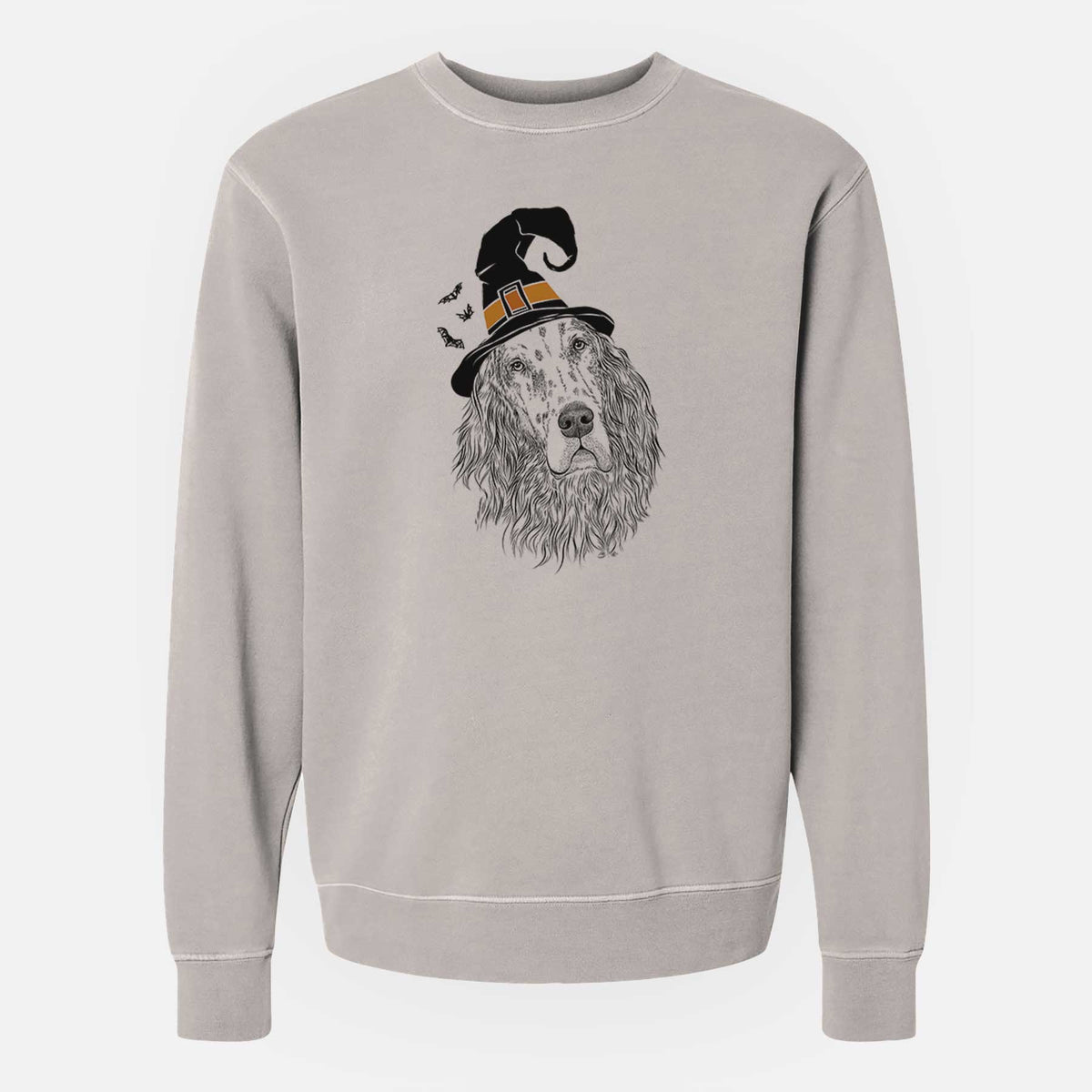 Witch Dexter the English Setter - Unisex Pigment Dyed Crew Sweatshirt