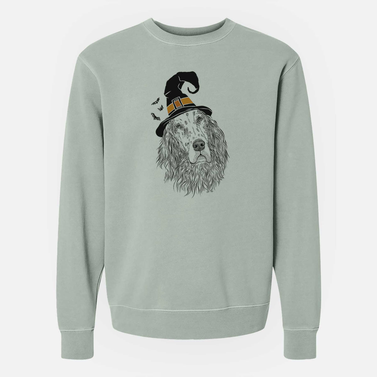 Witch Dexter the English Setter - Unisex Pigment Dyed Crew Sweatshirt