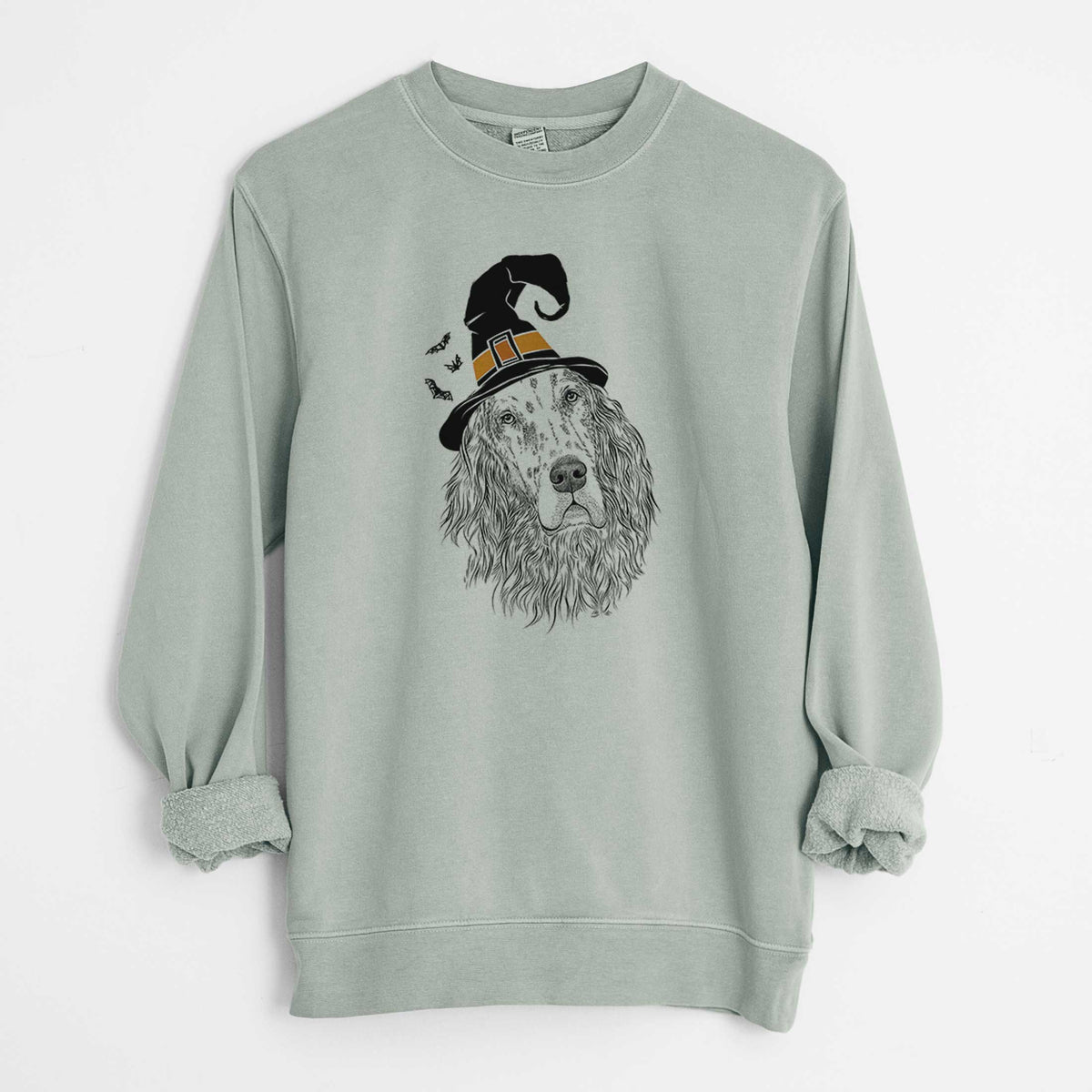 Witch Dexter the English Setter - Unisex Pigment Dyed Crew Sweatshirt
