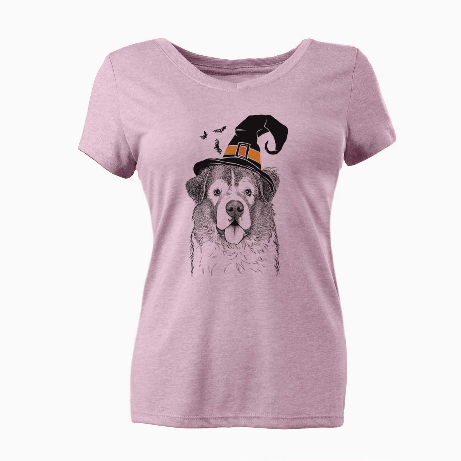 Witch Dilly the Saint Bernard - Women's V-neck Shirt