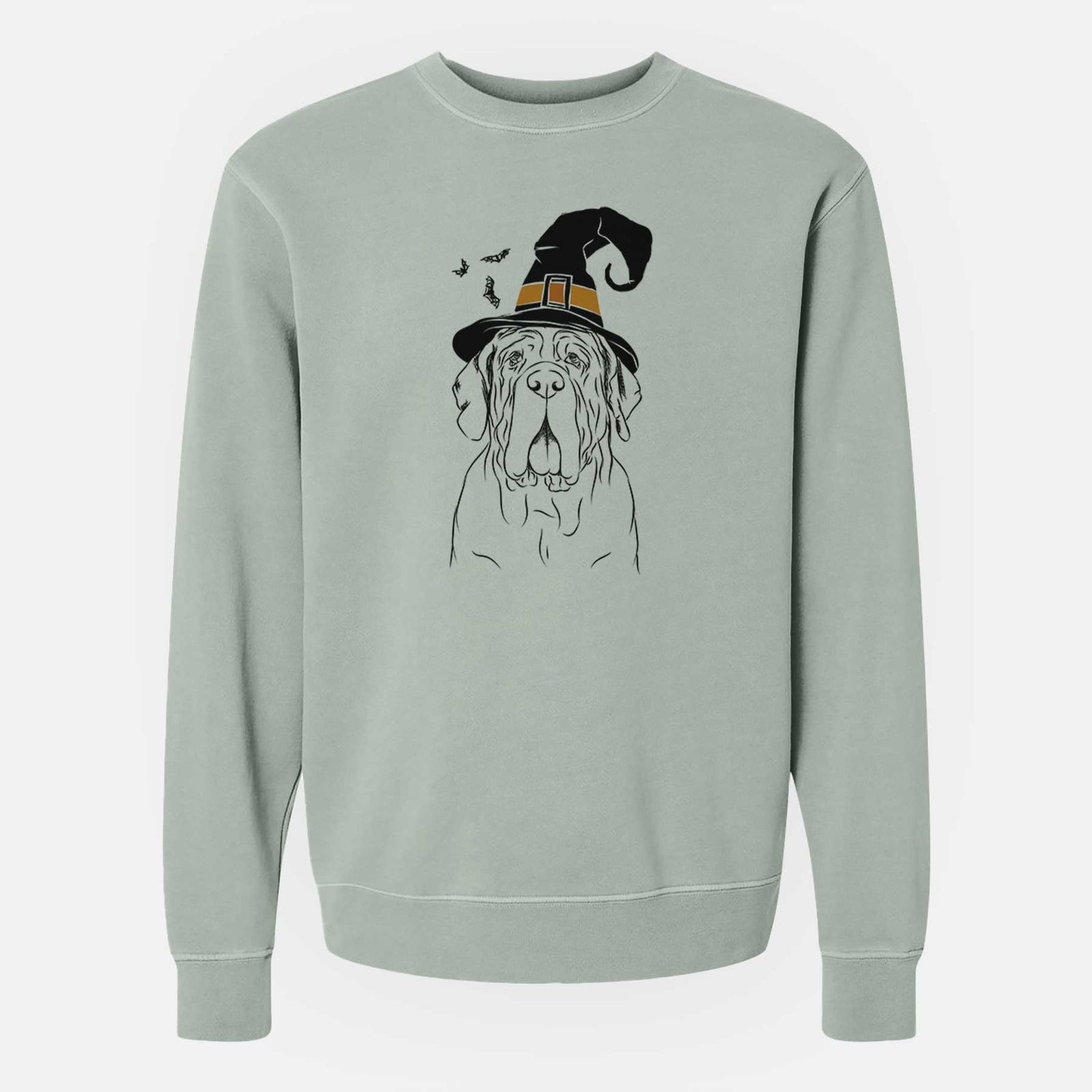 Witch Dinah the Neapolitan Mastiff - Unisex Pigment Dyed Crew Sweatshirt