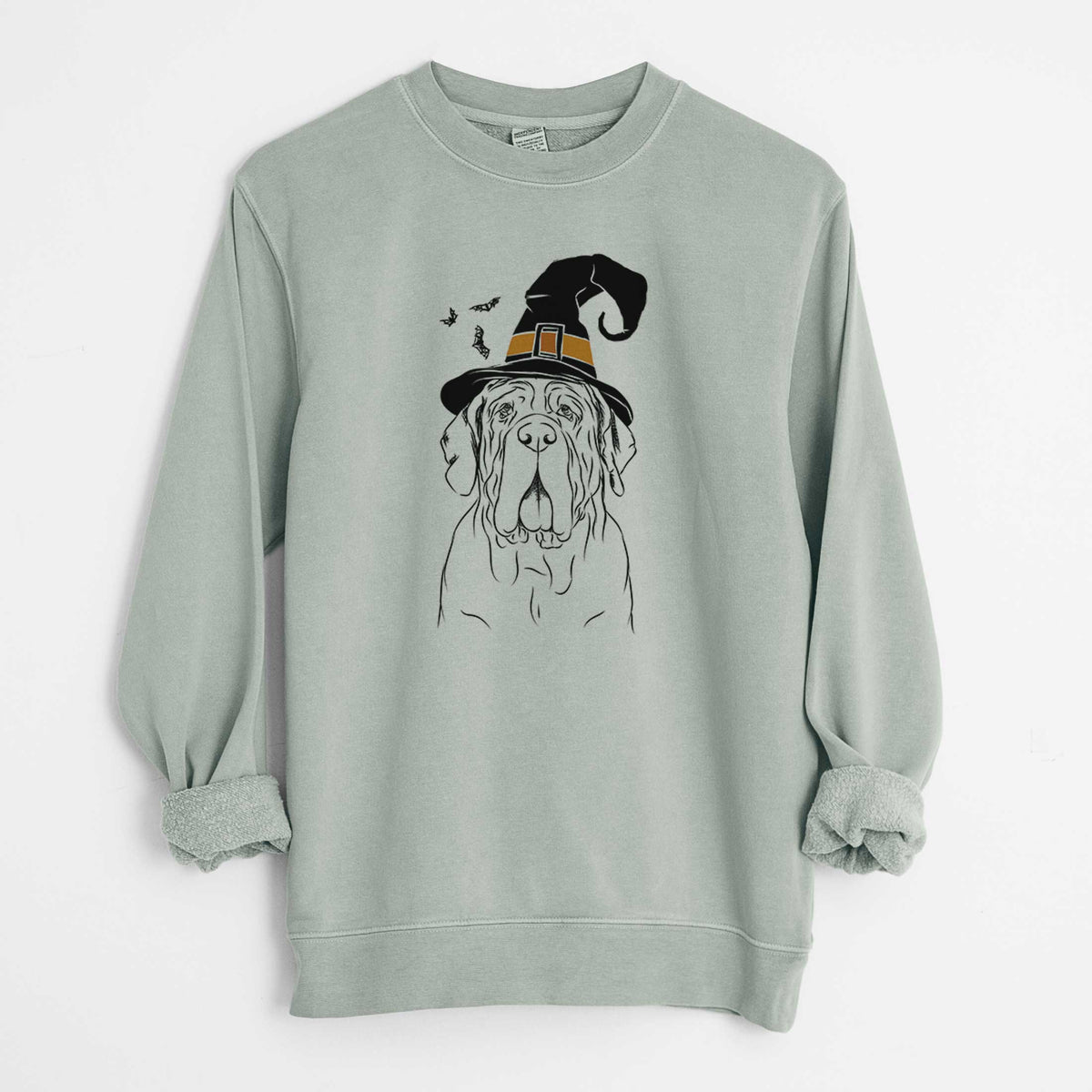 Witch Dinah the Neapolitan Mastiff - Unisex Pigment Dyed Crew Sweatshirt