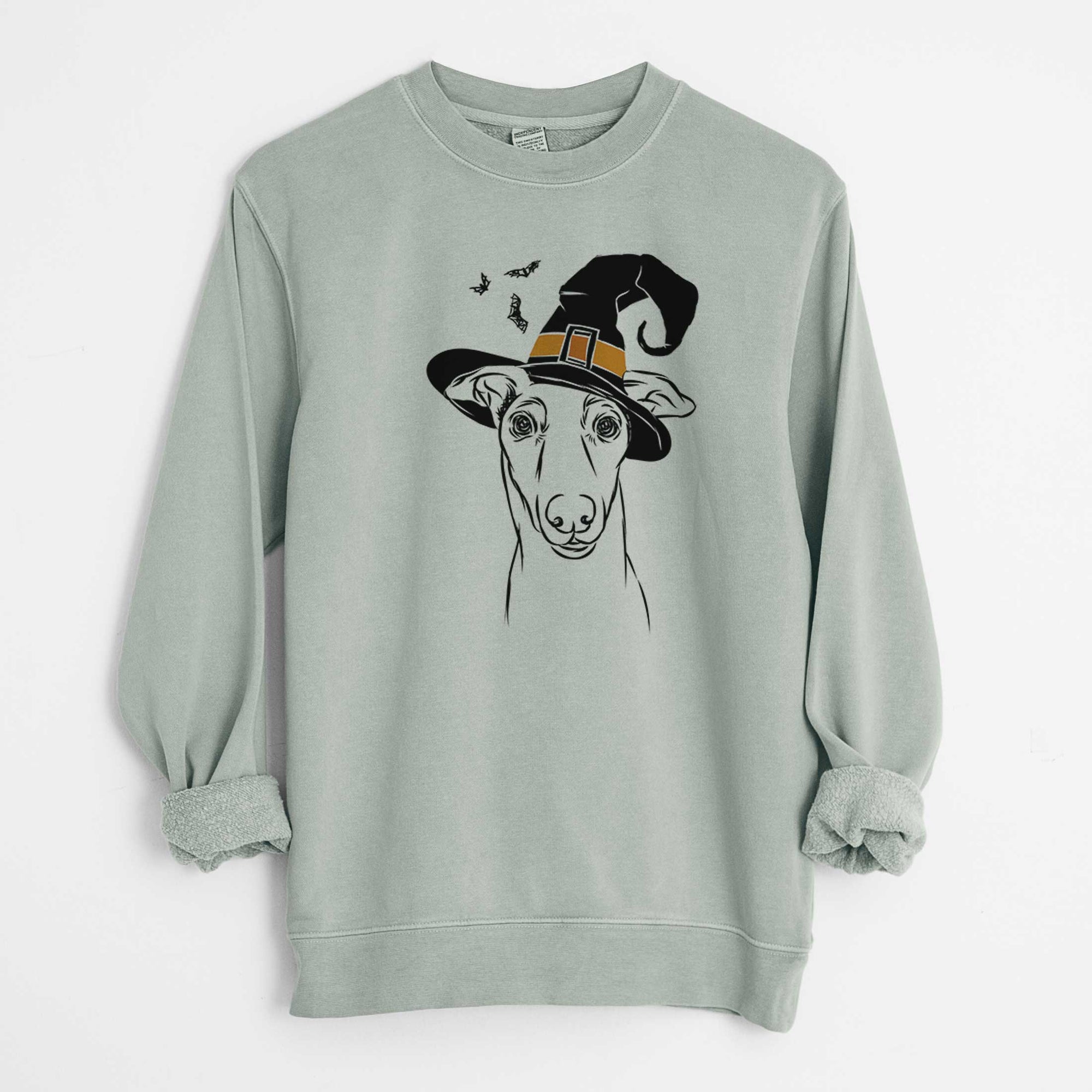 Witch Diva the Greyhound - Unisex Pigment Dyed Crew Sweatshirt