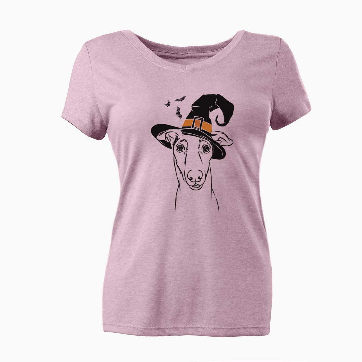 Witch Diva the Greyhound - Women's V-neck Shirt