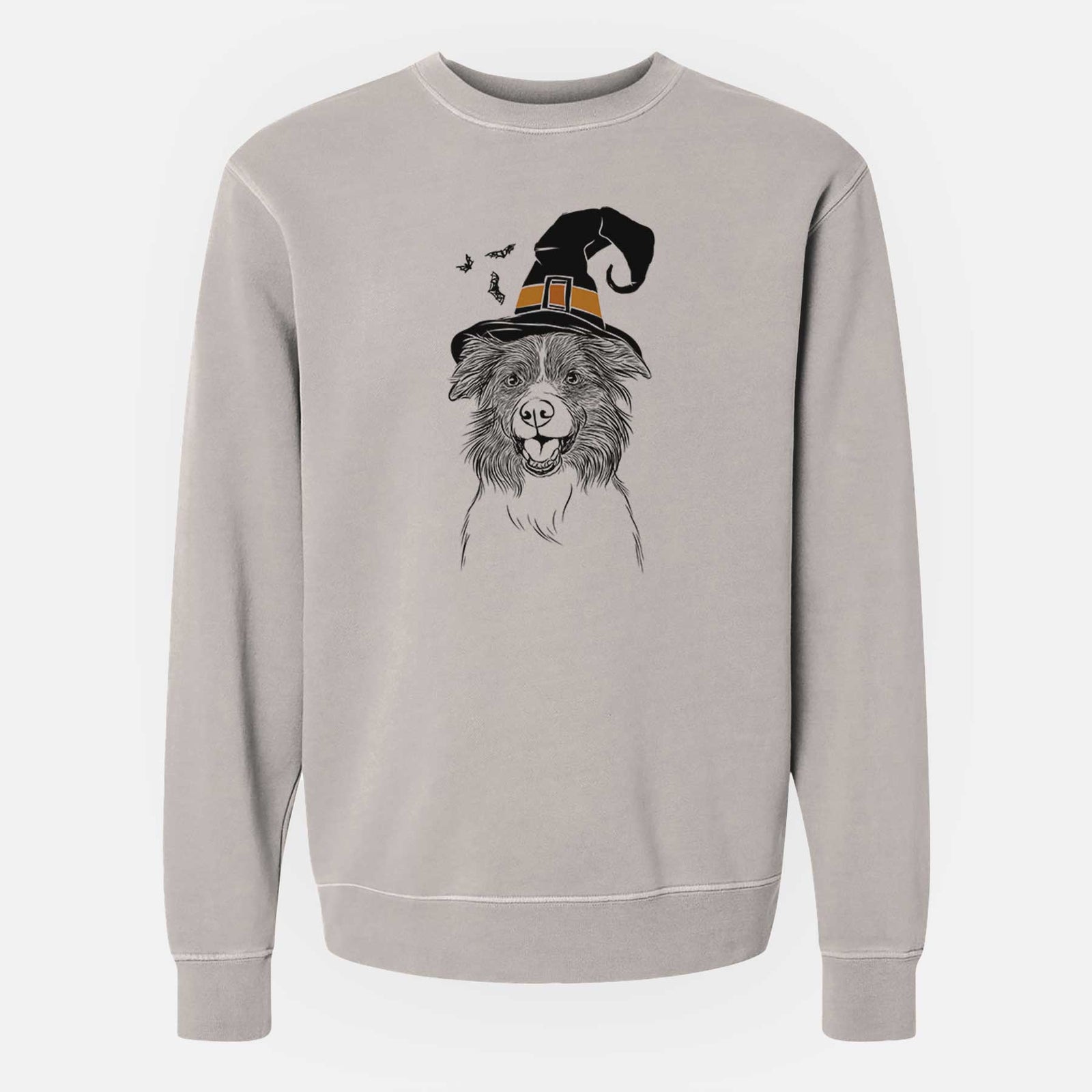 Witch Dizzy the Border Collie - Unisex Pigment Dyed Crew Sweatshirt