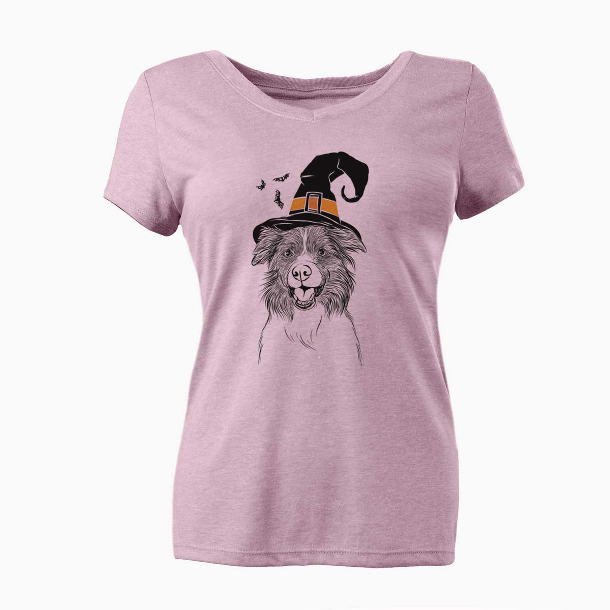 Witch Dizzy the Border Collie - Women's V-neck Shirt