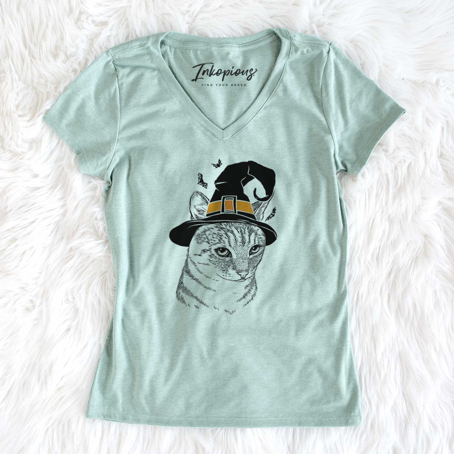 Witch Dora the Tabby Cat - Women's V-neck Shirt