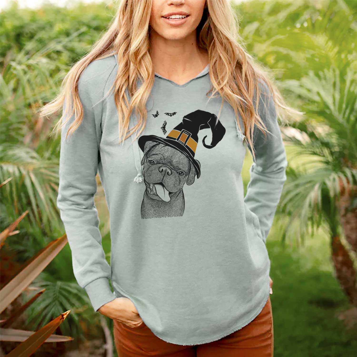 Witch Dudley Danger the Pug - Cali Wave Hooded Sweatshirt