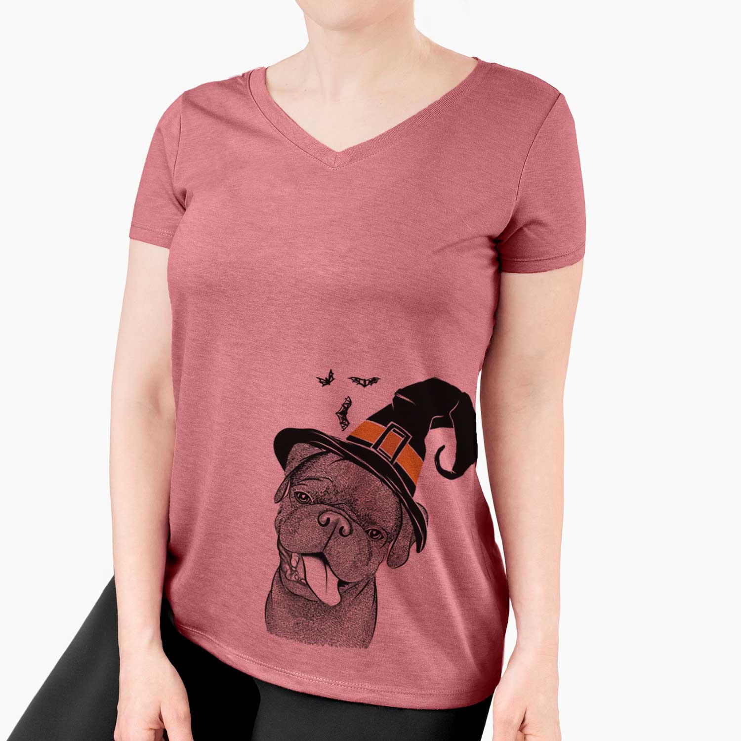 Witch Dudley Danger the Pug - Women's V-neck Shirt