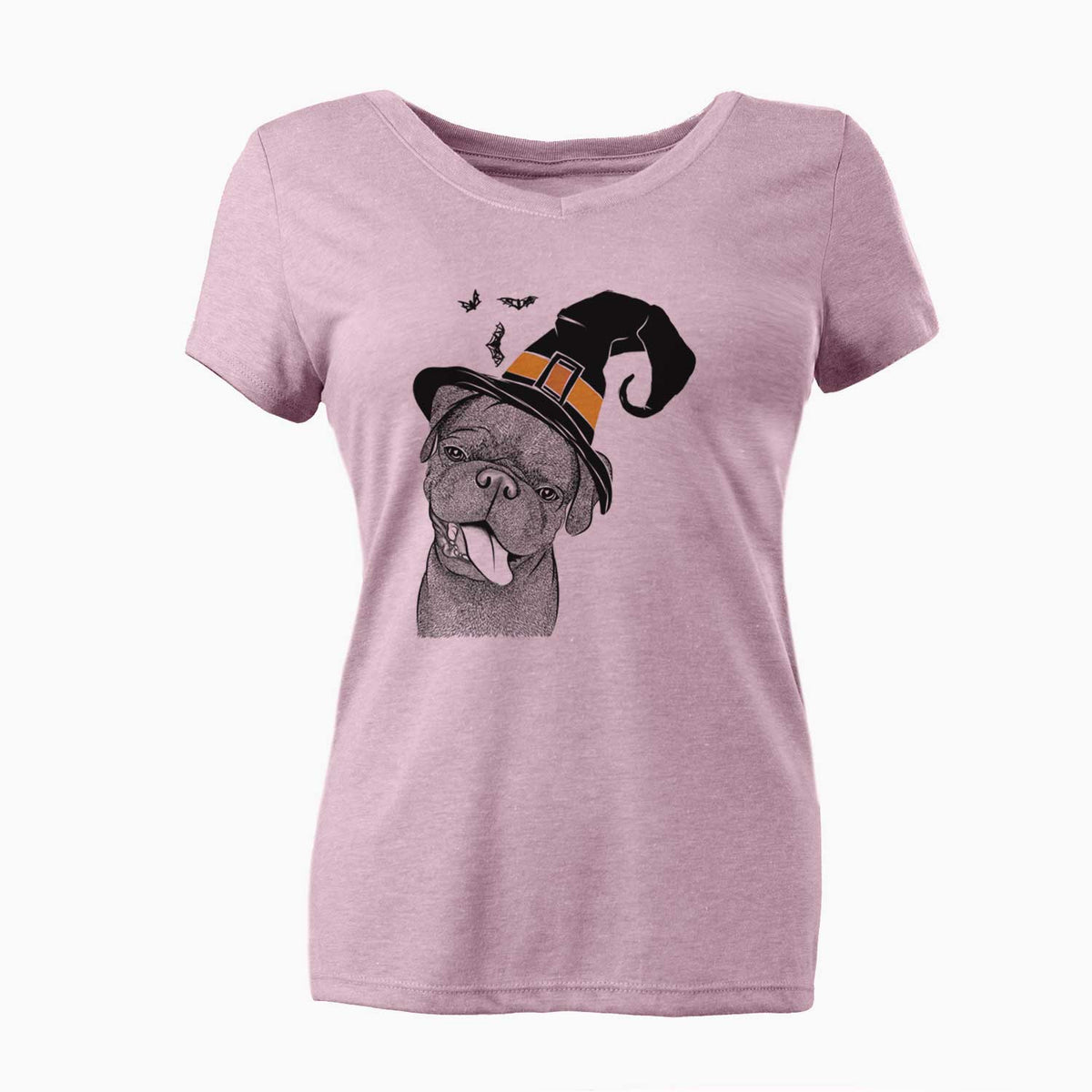 Witch Dudley Danger the Pug - Women's V-neck Shirt