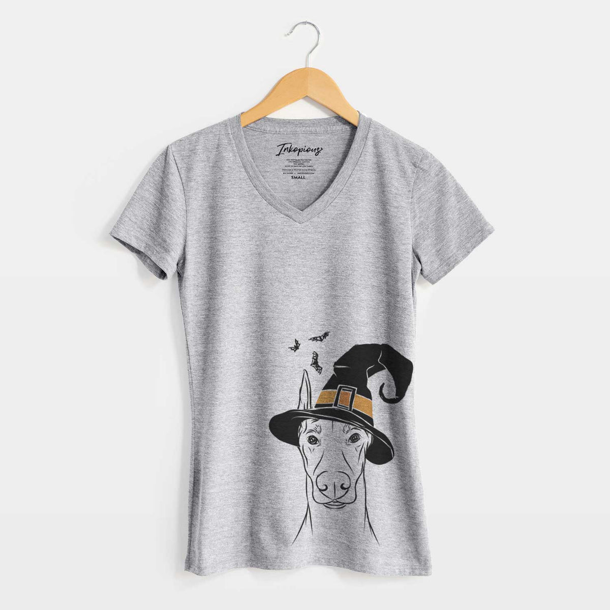 Witch Duke the Doberman Pinscher - Women's V-neck Shirt