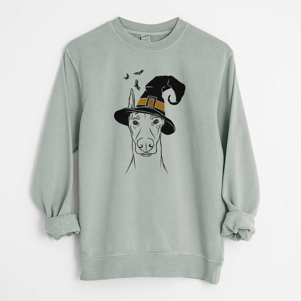 Witch Duke the Doberman Pinscher - Unisex Pigment Dyed Crew Sweatshirt