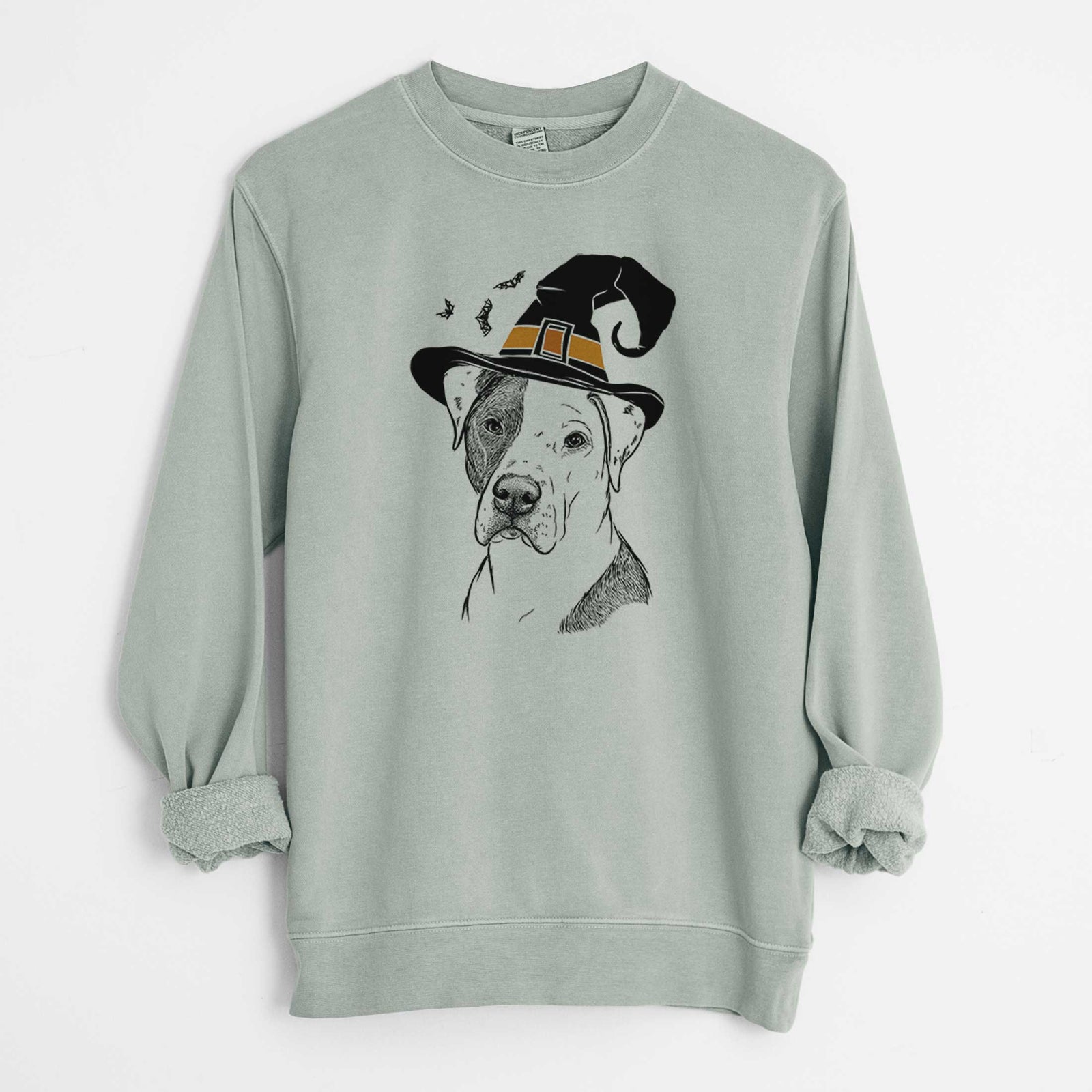 Witch Duke the American Staffordshire Terrier Mix - Unisex Pigment Dyed Crew Sweatshirt