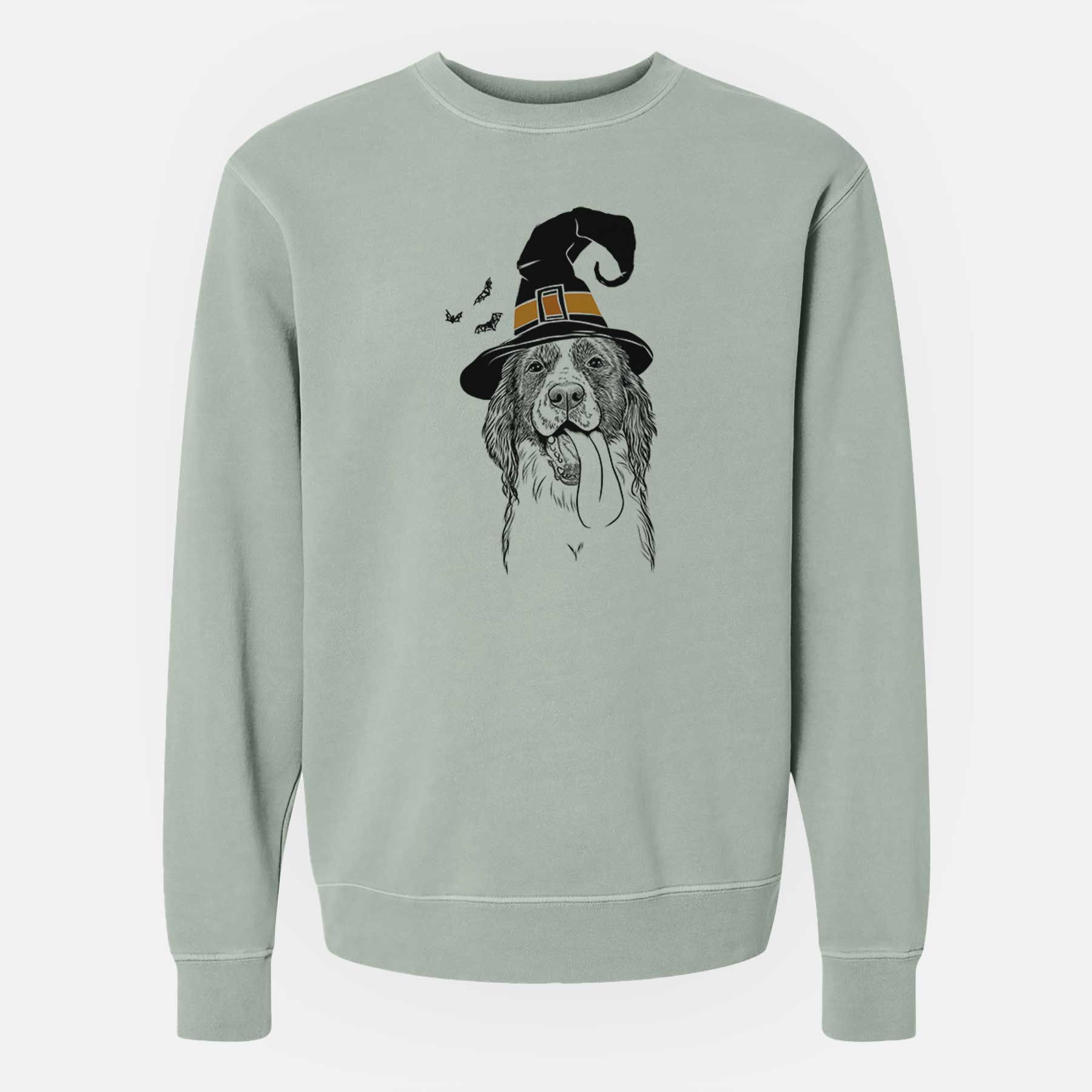 Witch Duke the English Springer Spaniel - Unisex Pigment Dyed Crew Sweatshirt