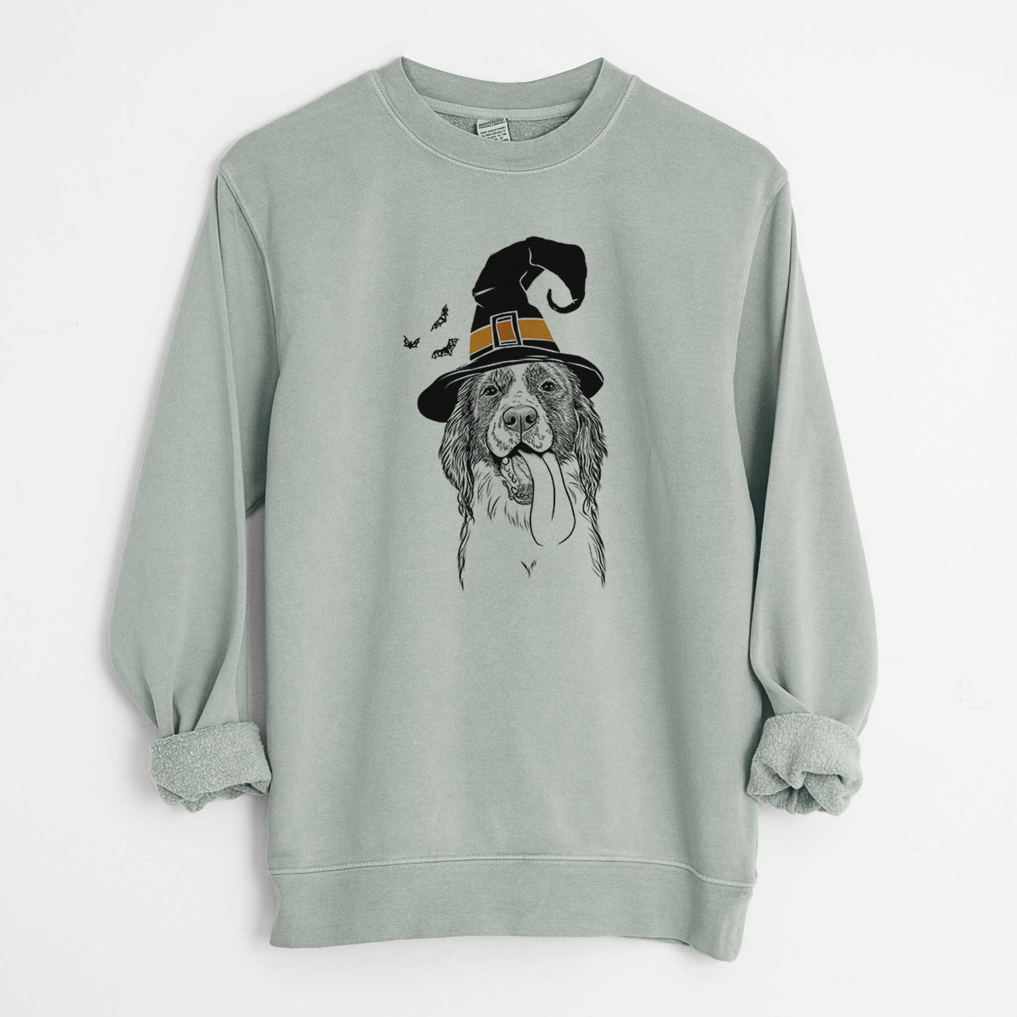 Witch Duke the English Springer Spaniel - Unisex Pigment Dyed Crew Sweatshirt