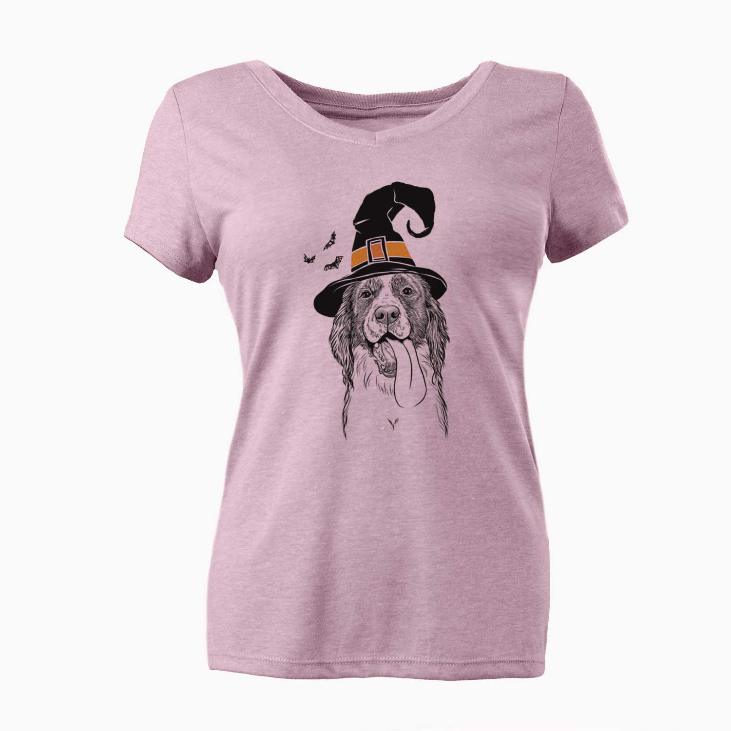 Witch Duke the English Springer Spaniel - Women's V-neck Shirt