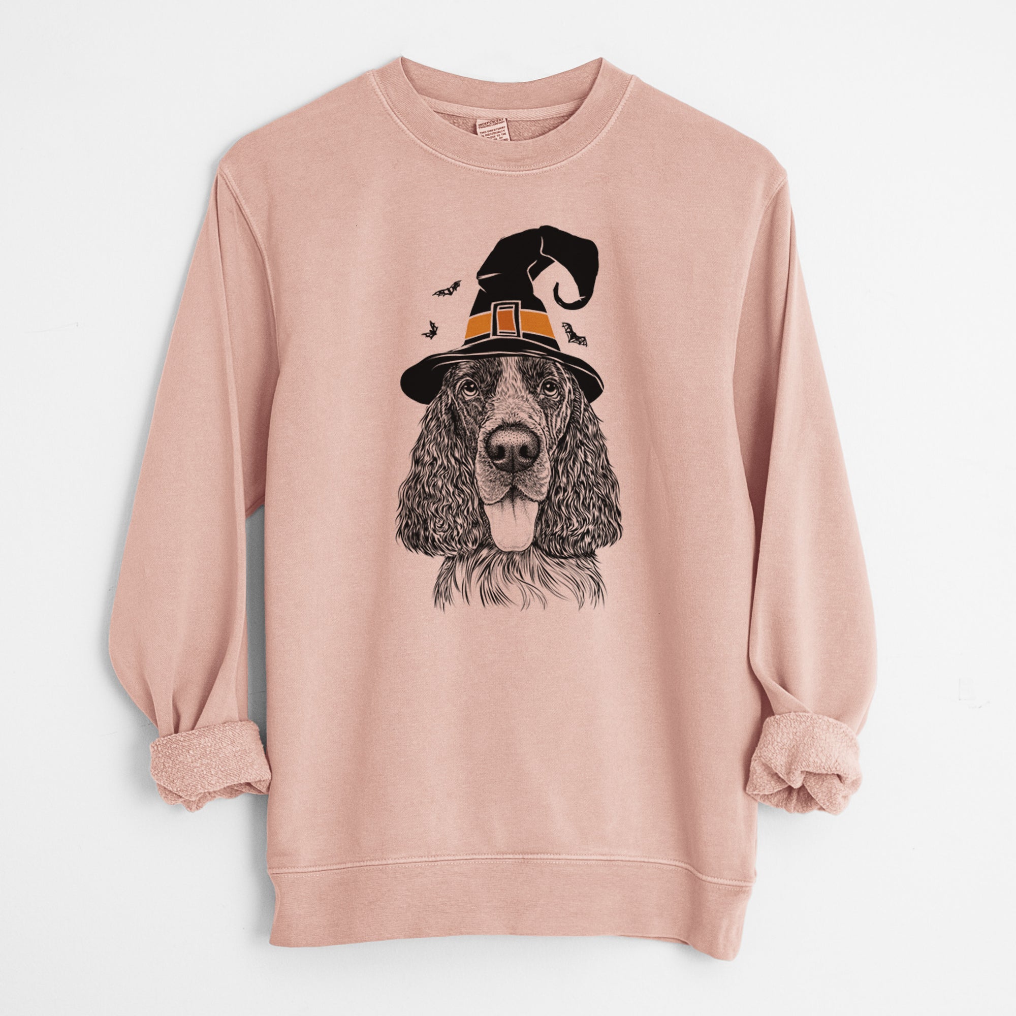 Witch Duke the English Springer Spaniel - Unisex Pigment Dyed Crew Sweatshirt