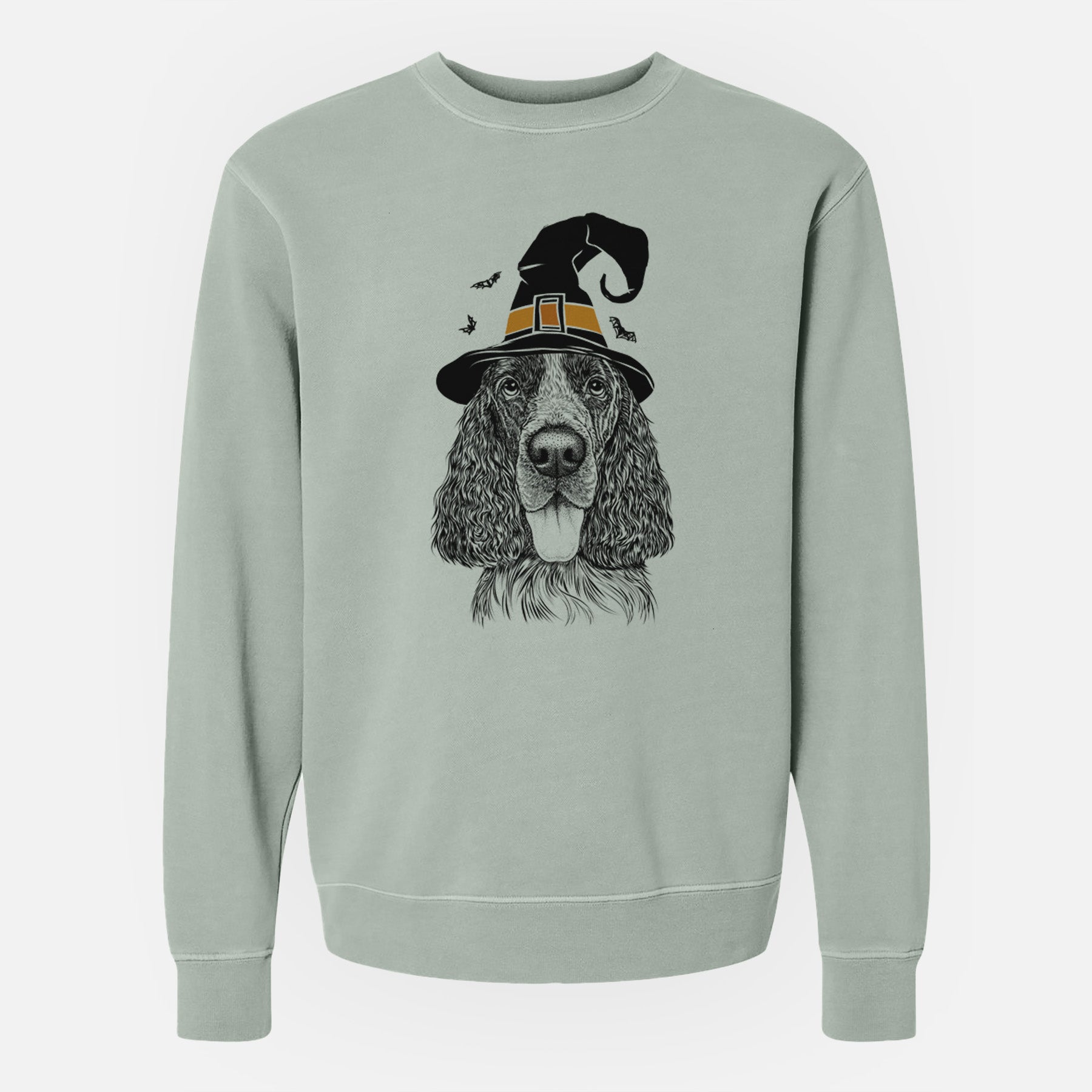 Witch Duke the English Springer Spaniel - Unisex Pigment Dyed Crew Sweatshirt