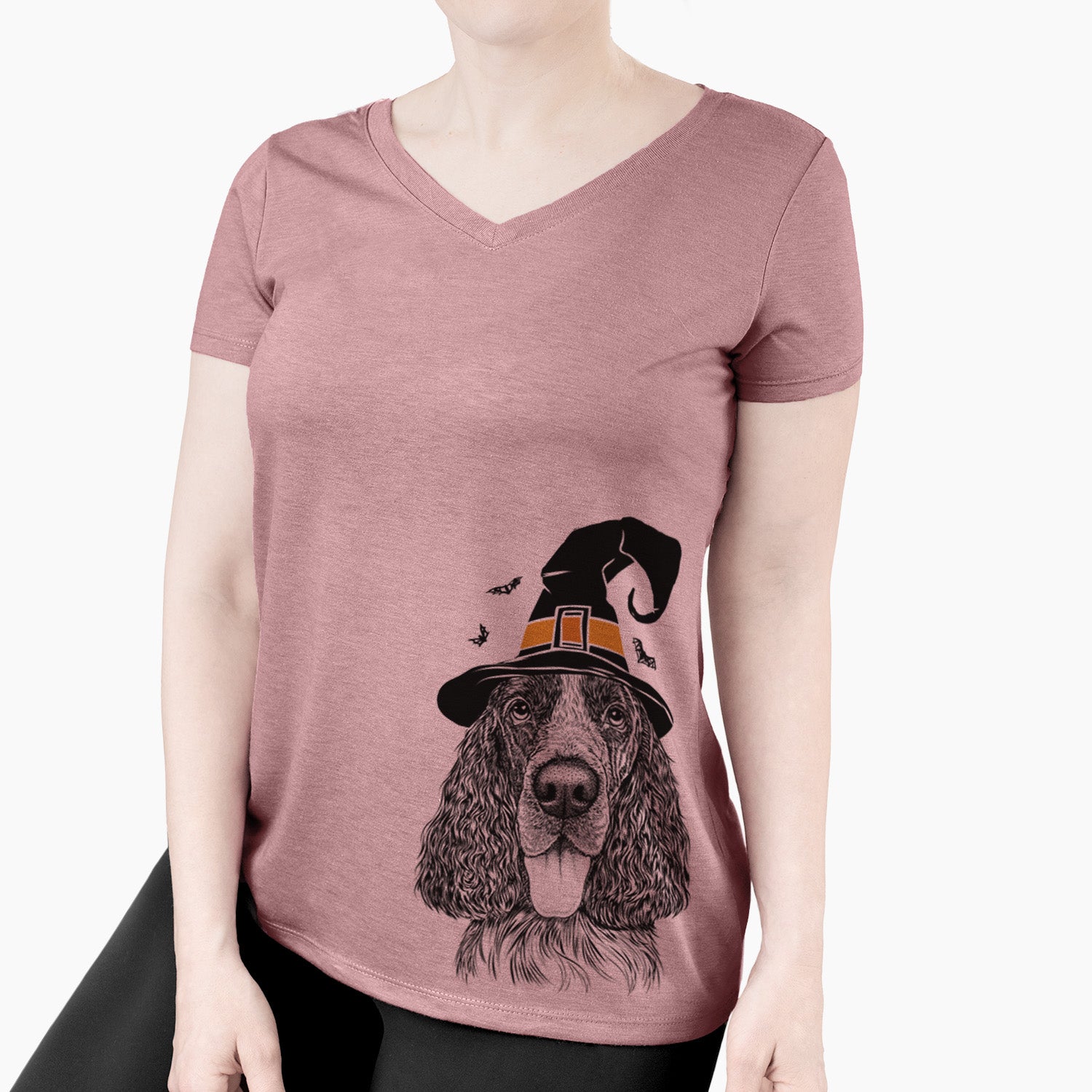 Witch Duke the English Springer Spaniel - Women's Perfect V-neck Shirt