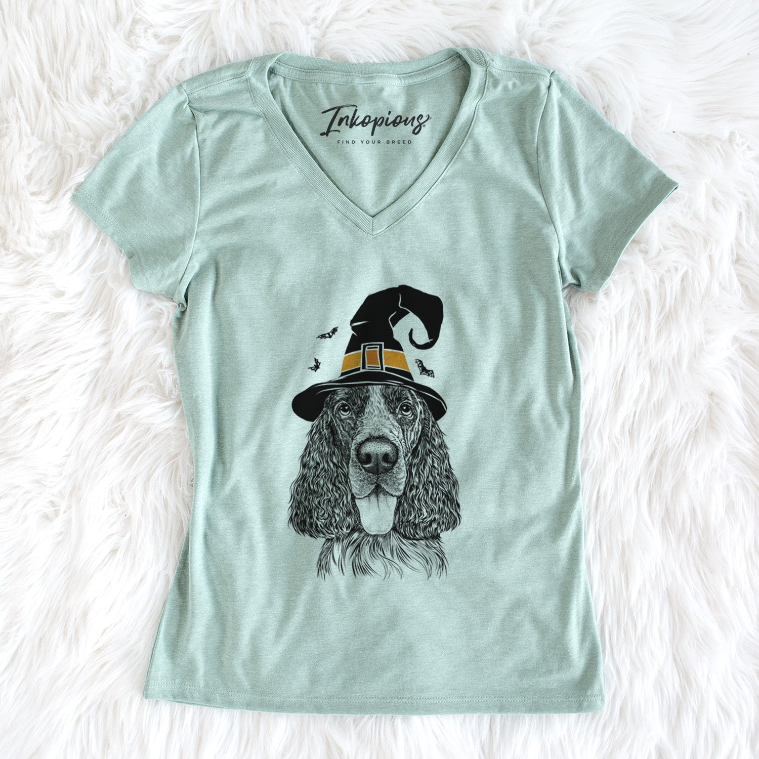 Witch Duke the English Springer Spaniel - Women's Perfect V-neck Shirt