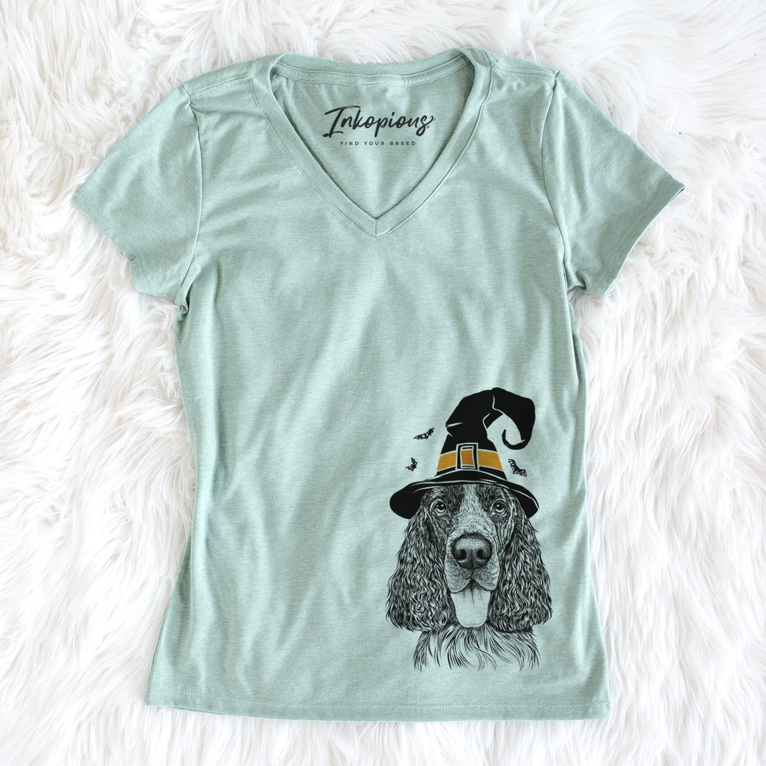 Witch Duke the English Springer Spaniel - Women's Perfect V-neck Shirt