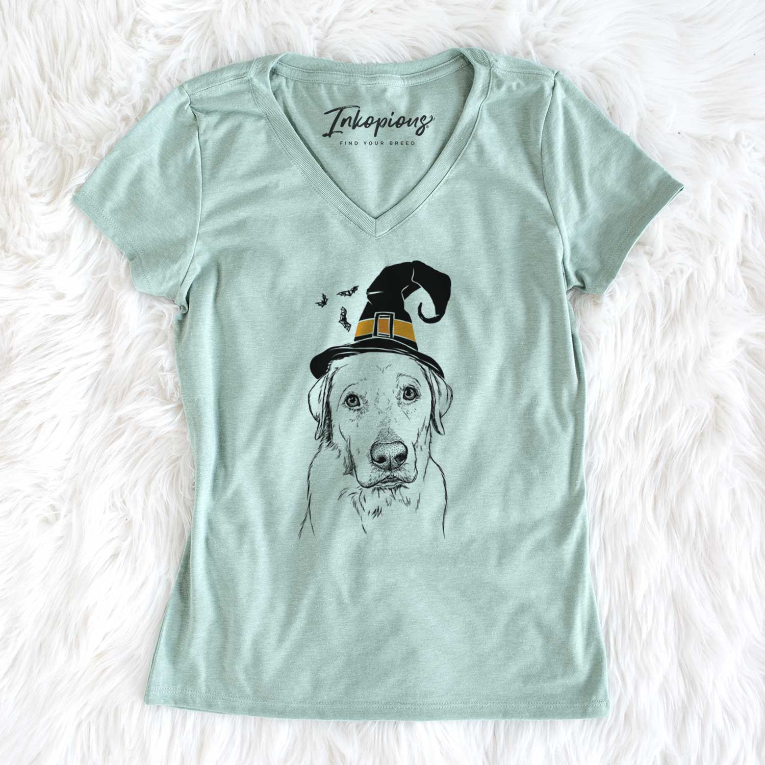 Witch Duke the Yellow Lab - Women's V-neck Shirt