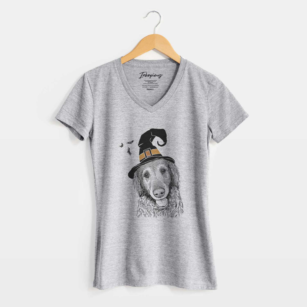 Witch Duncan the Golden Retriever - Women's V-neck Shirt
