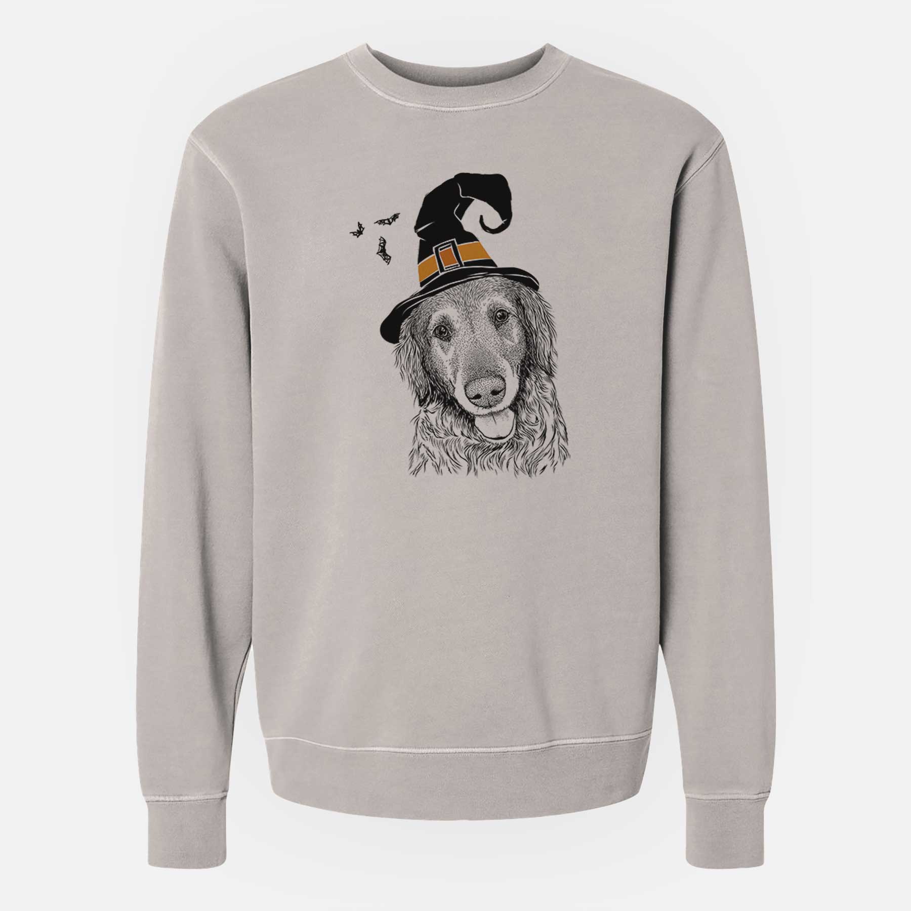 Witch Duncan the Golden Retriever - Unisex Pigment Dyed Crew Sweatshirt