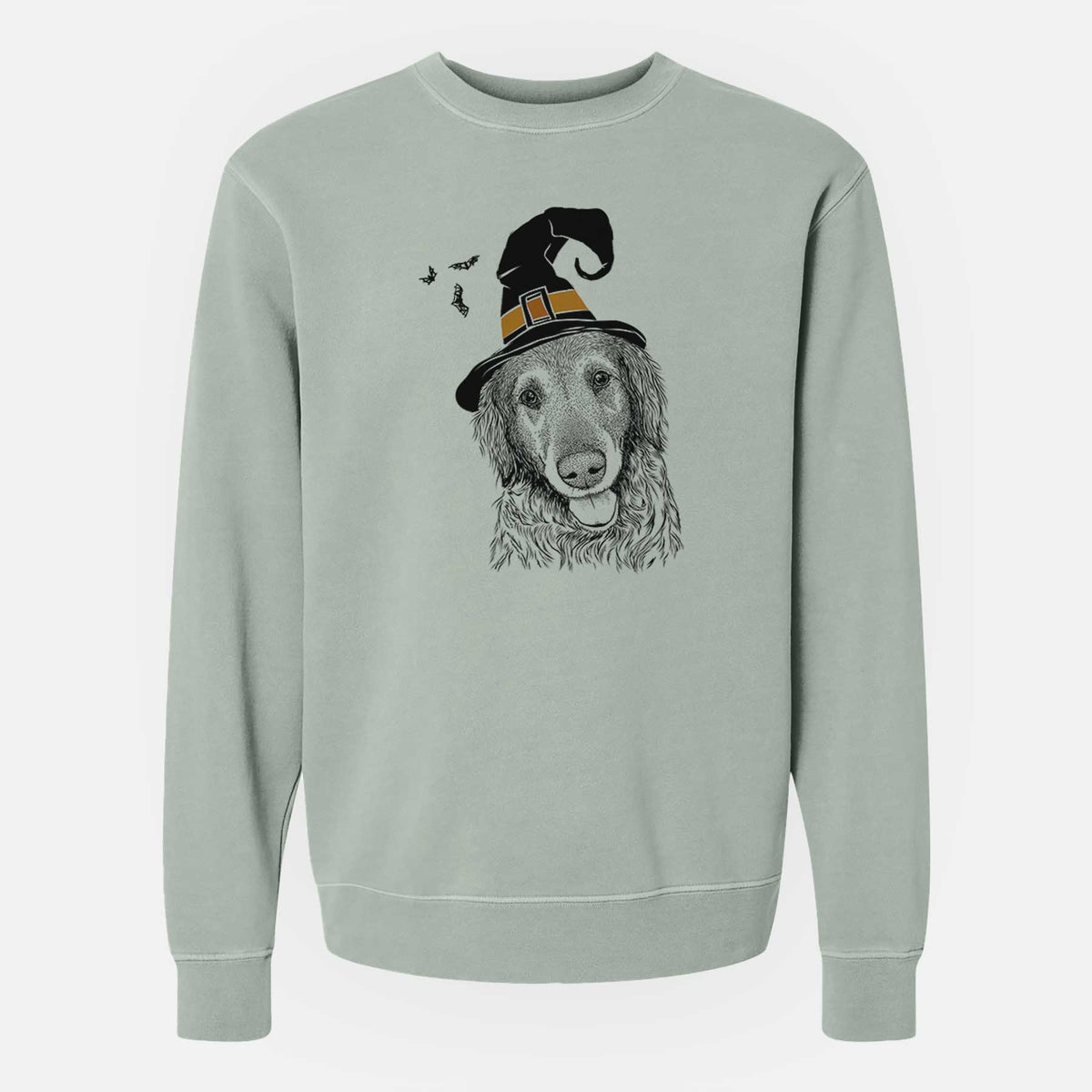 Witch Duncan the Golden Retriever - Unisex Pigment Dyed Crew Sweatshirt