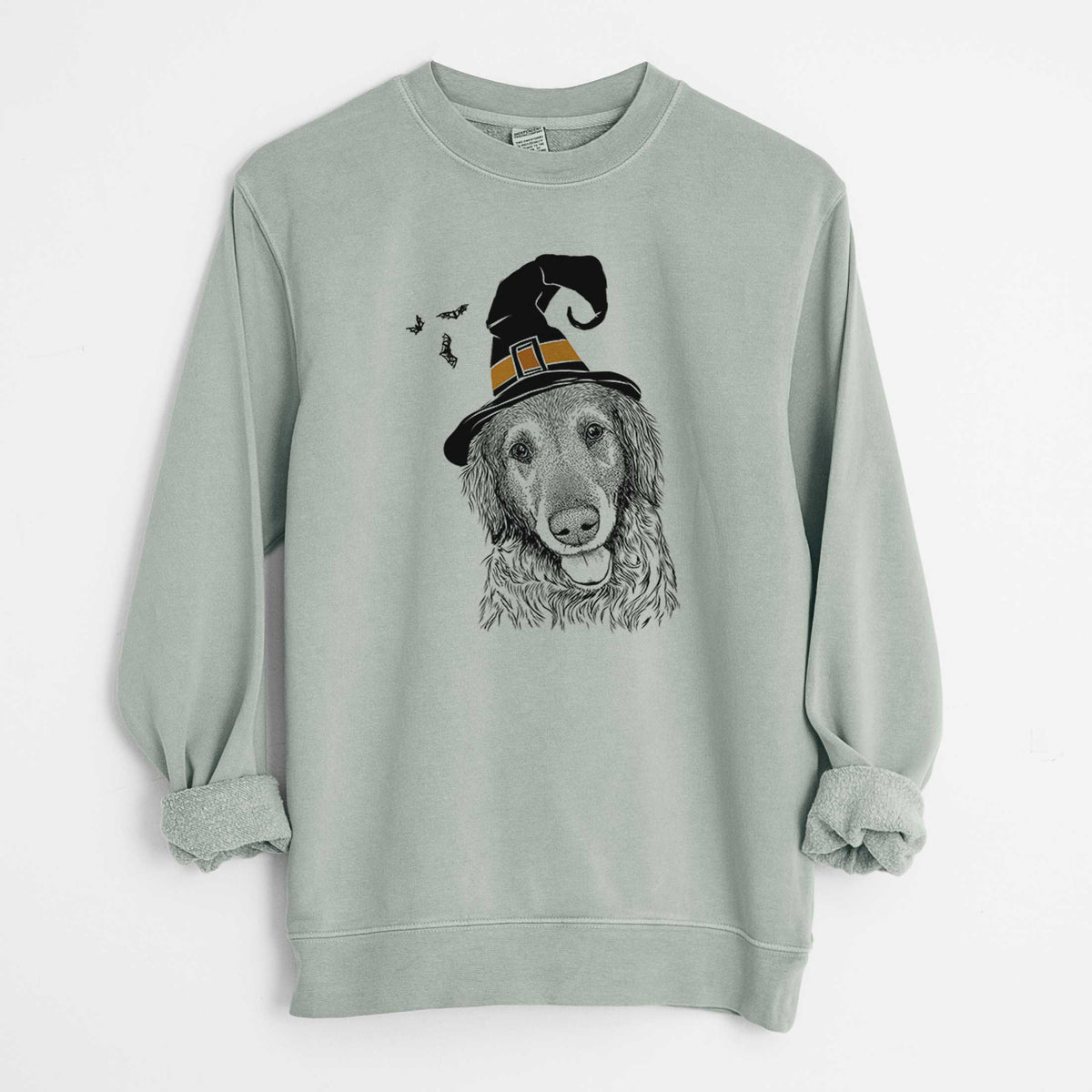 Witch Duncan the Golden Retriever - Unisex Pigment Dyed Crew Sweatshirt