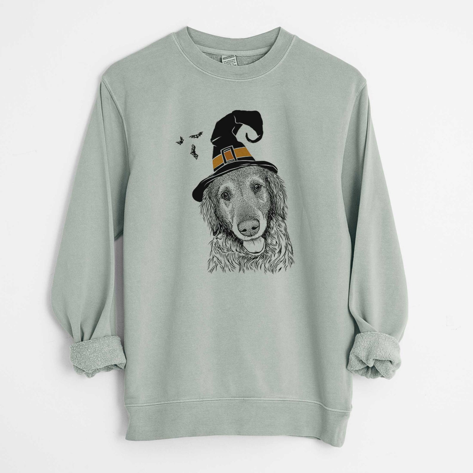 Witch Duncan the Golden Retriever - Unisex Pigment Dyed Crew Sweatshirt