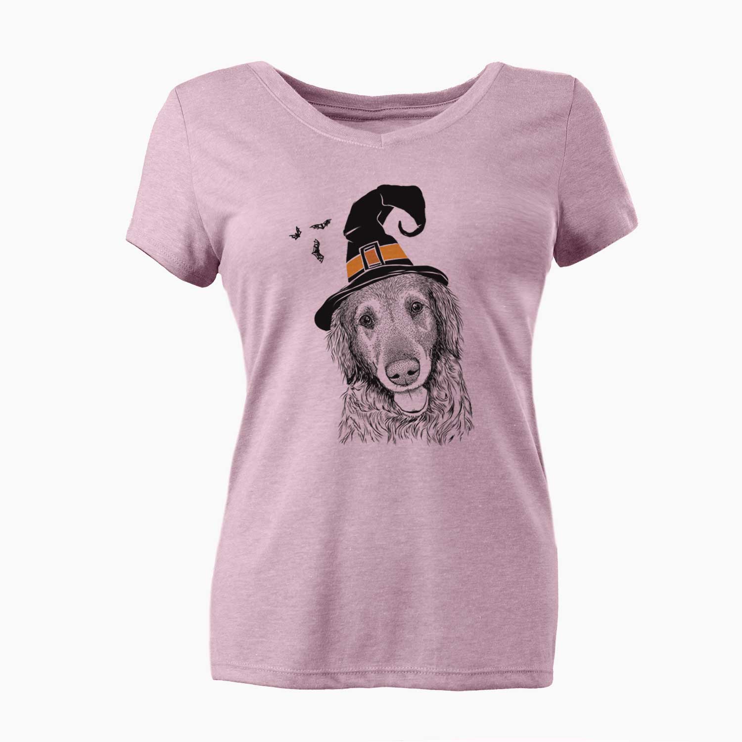 Witch Duncan the Golden Retriever - Women's V-neck Shirt