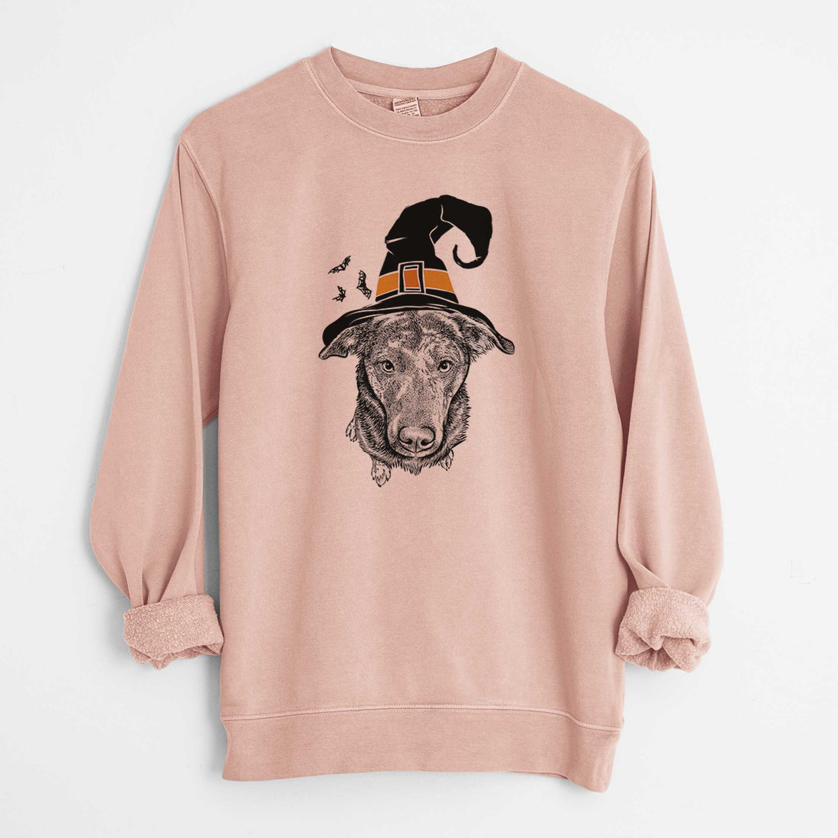 Witch Echo the Pitbull Beagle Mix - Unisex Pigment Dyed Crew Sweatshirt