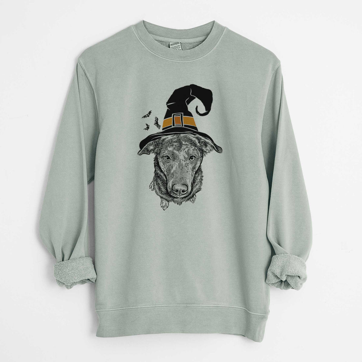 Witch Echo the Pitbull Beagle Mix - Unisex Pigment Dyed Crew Sweatshirt