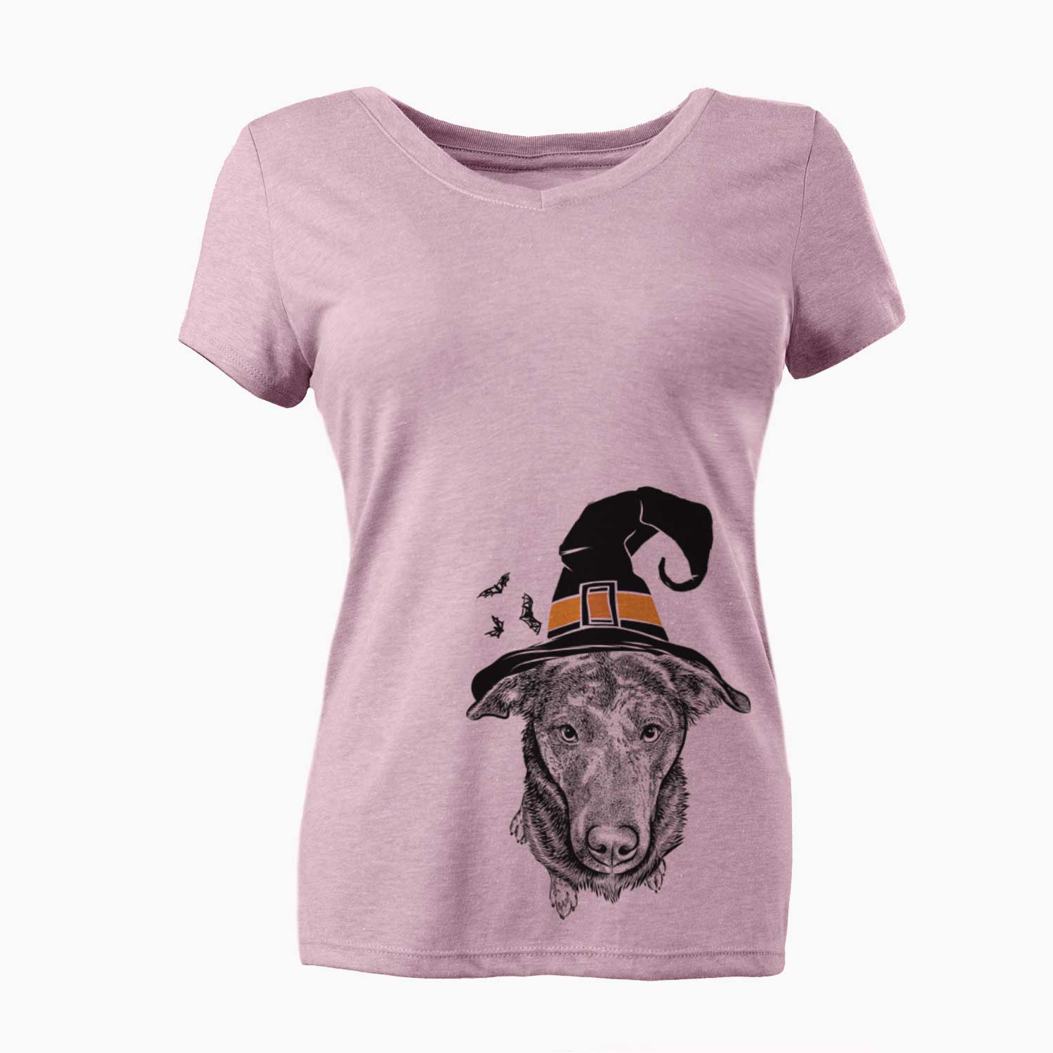 Witch Echo the Pitbull Beagle Mix - Women's V-neck Shirt