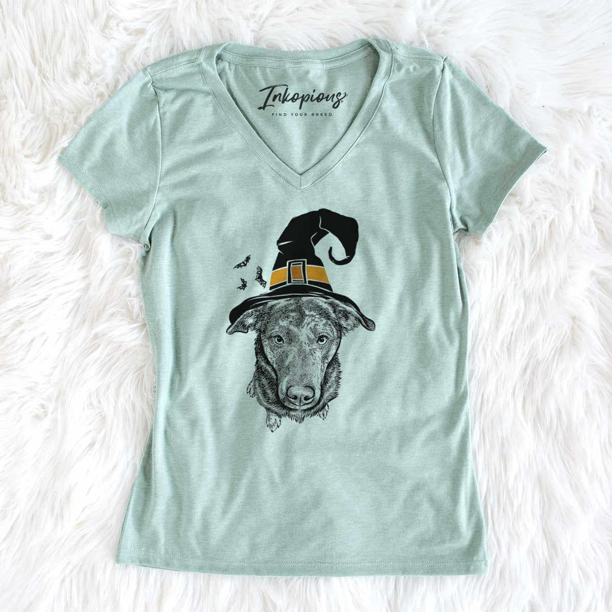 Witch Echo the Pitbull Beagle Mix - Women's V-neck Shirt