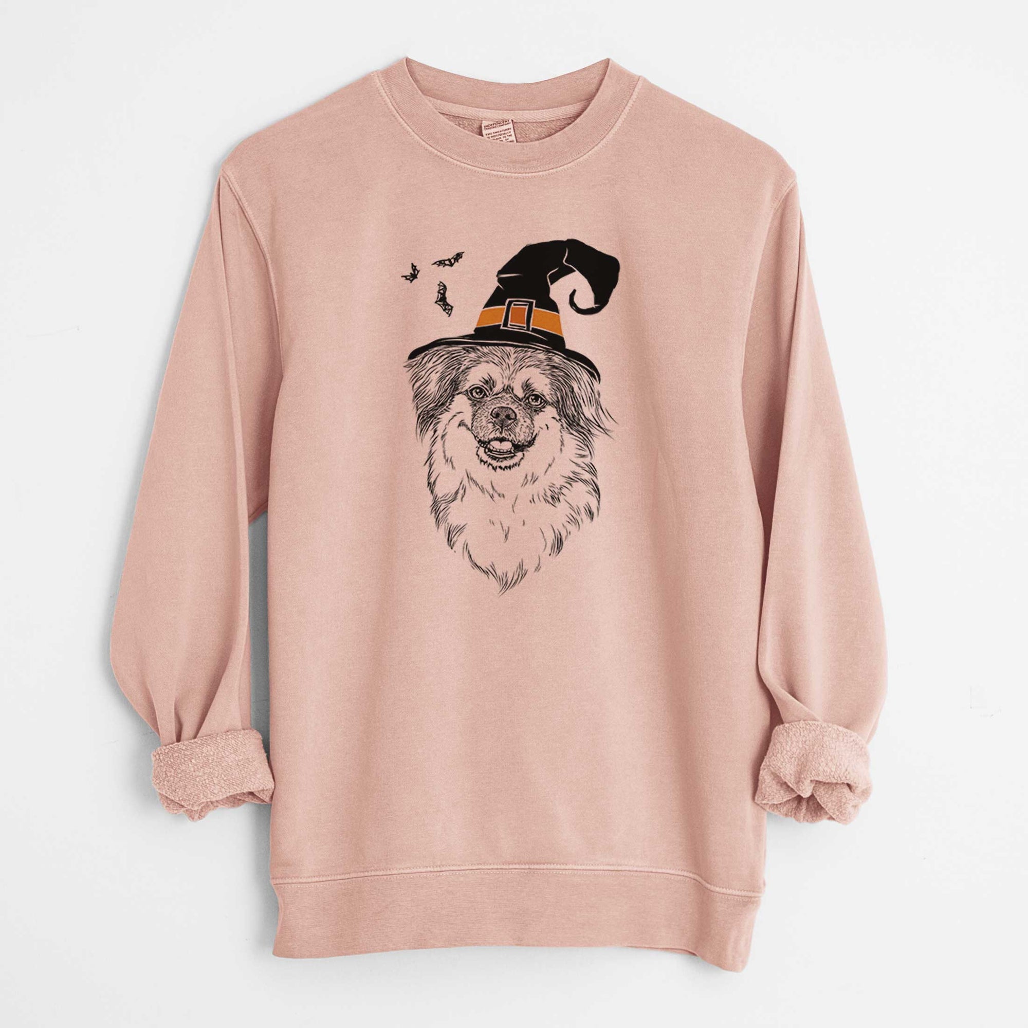 Witch Ed the Tibetan Spaniel - Unisex Pigment Dyed Crew Sweatshirt