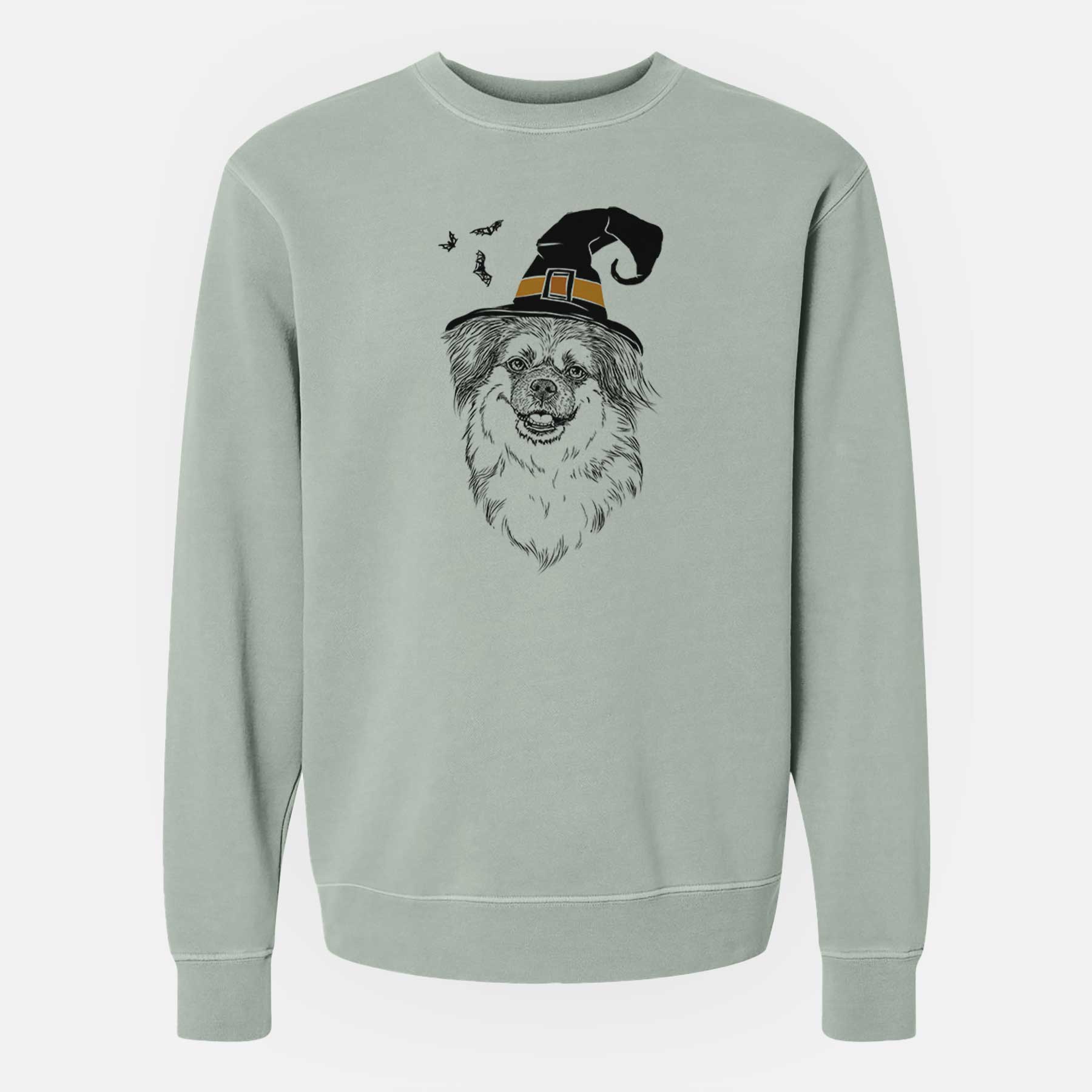 Witch Ed the Tibetan Spaniel - Unisex Pigment Dyed Crew Sweatshirt