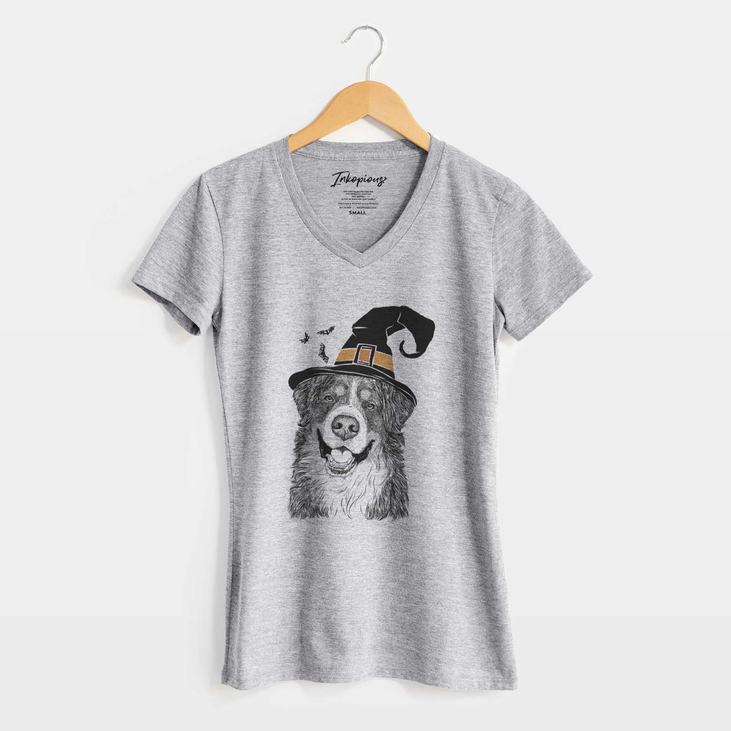 Witch Eiger the Bernese Mountain Dog - Women's V-neck Shirt