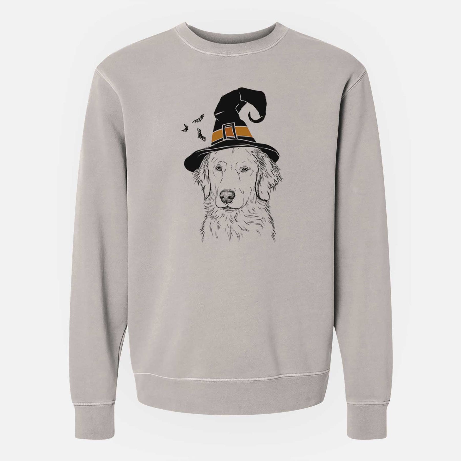 Witch Eli the Golden Retriever - Unisex Pigment Dyed Crew Sweatshirt