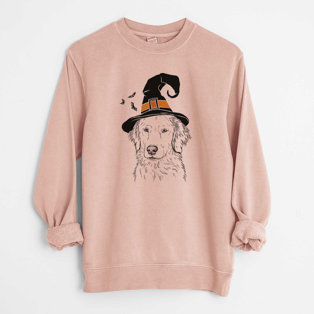 Witch Eli the Golden Retriever - Unisex Pigment Dyed Crew Sweatshirt