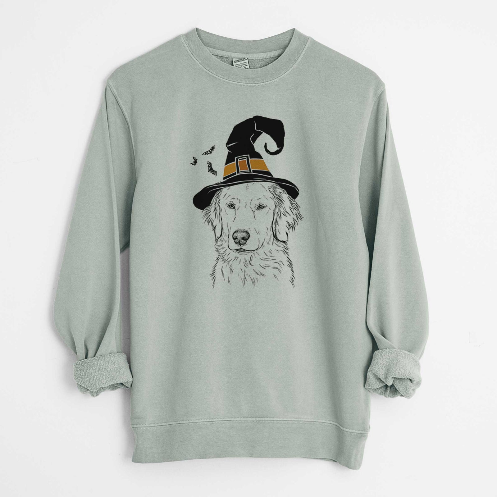 Witch Eli the Golden Retriever - Unisex Pigment Dyed Crew Sweatshirt