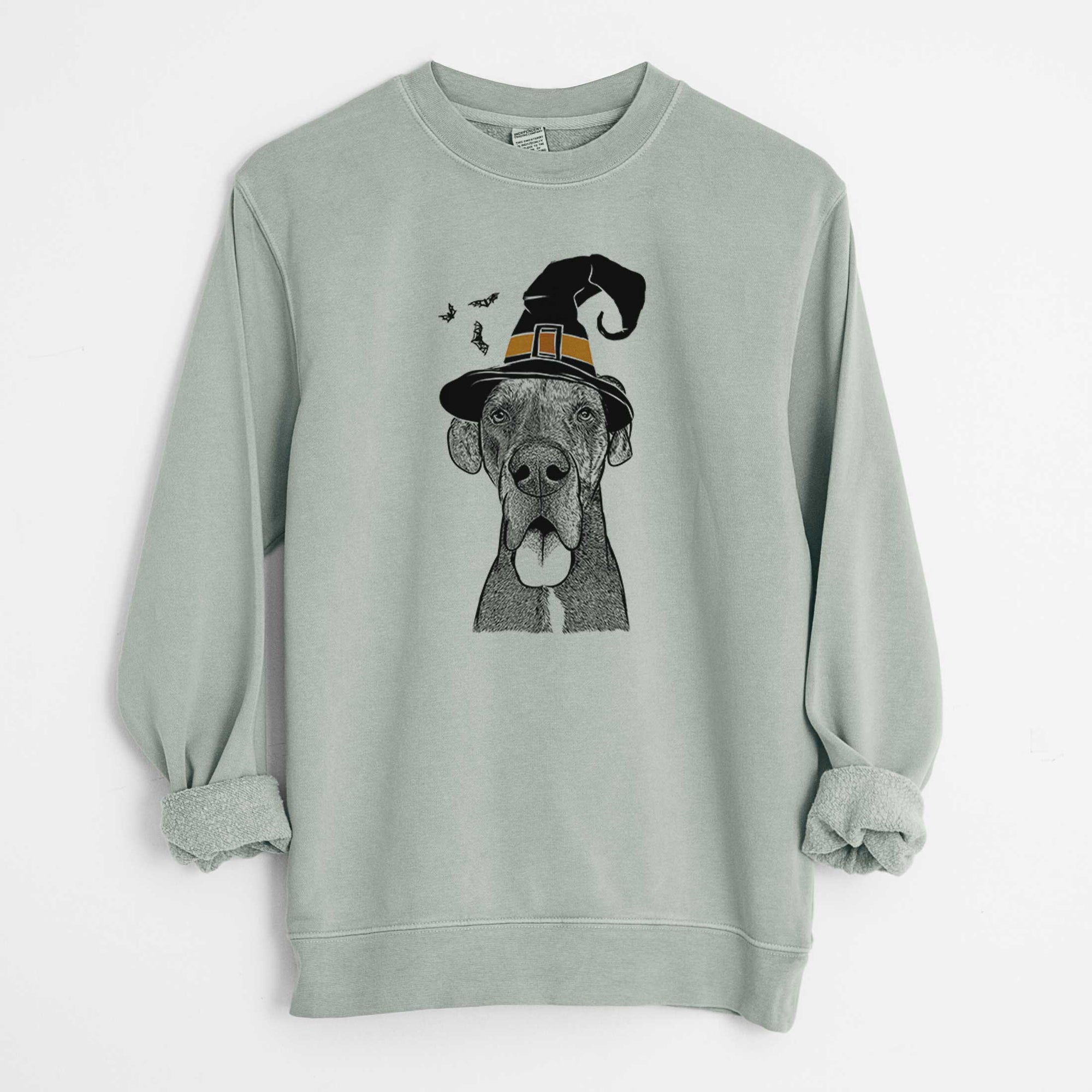 Witch Eli the Great Dane - Unisex Pigment Dyed Crew Sweatshirt