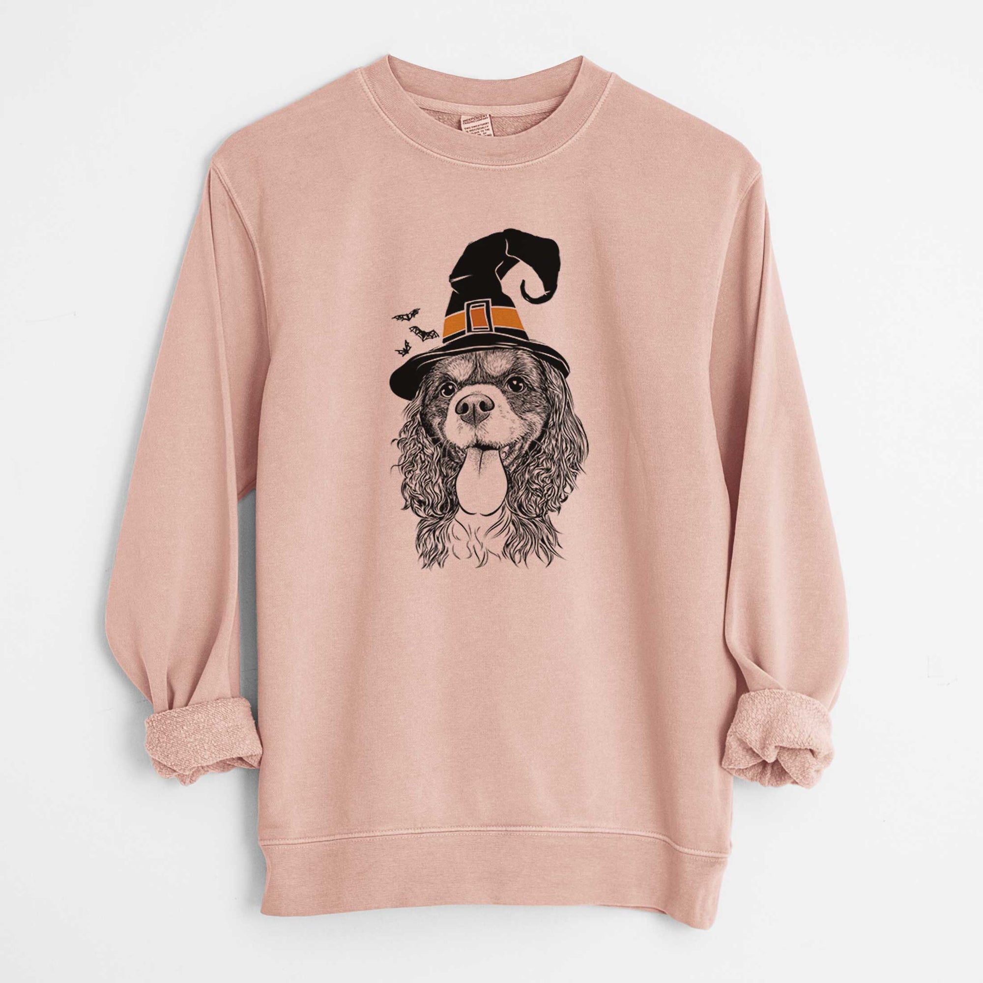 Witch Elizabeth the Cavalier King Charles Spaniel - Unisex Pigment Dyed Crew Sweatshirt