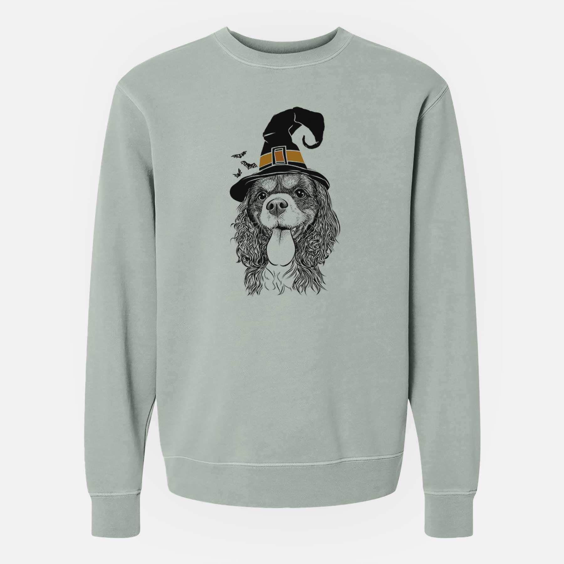 Witch Elizabeth the Cavalier King Charles Spaniel - Unisex Pigment Dyed Crew Sweatshirt