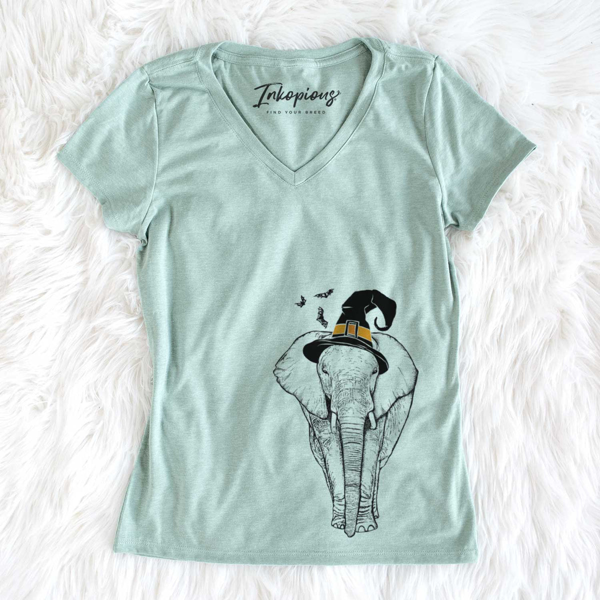 Witch Ella the Elephant - Women&#39;s V-neck Shirt