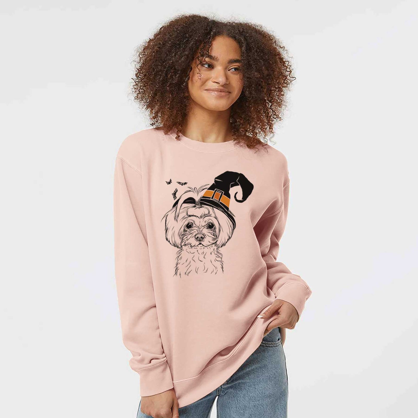 Witch Ellie the Maltese - Unisex Pigment Dyed Crew Sweatshirt